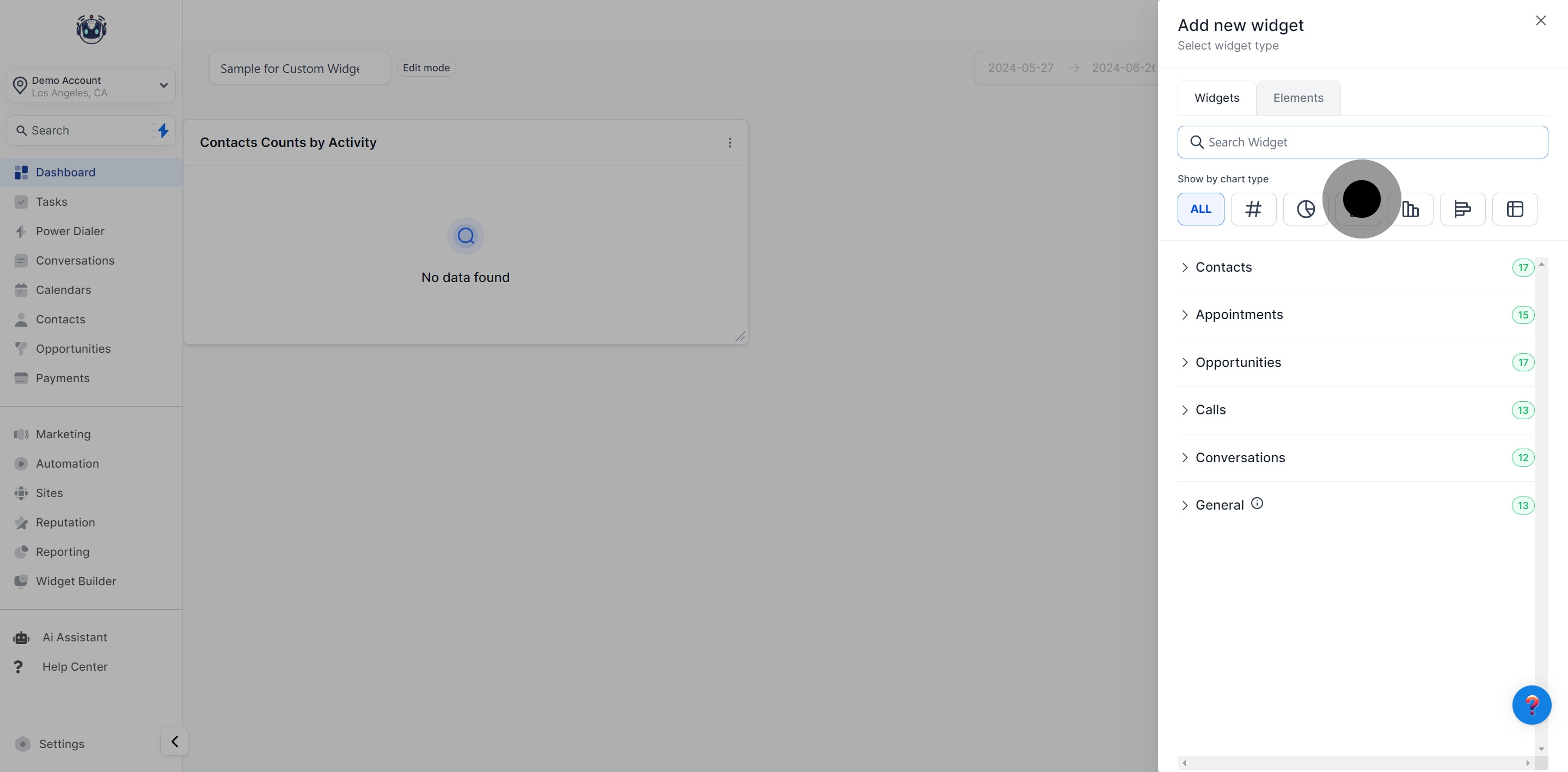 3 Click on "Show by chart type".