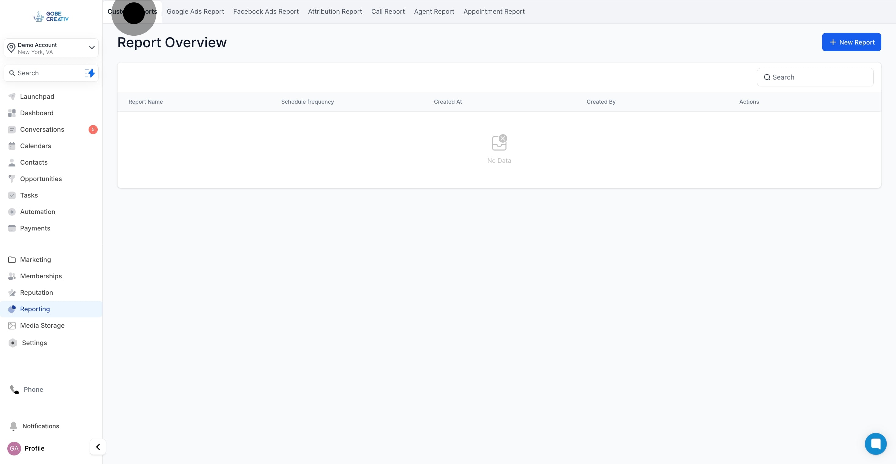 2 Afterwards, click on "Custom Reports".
