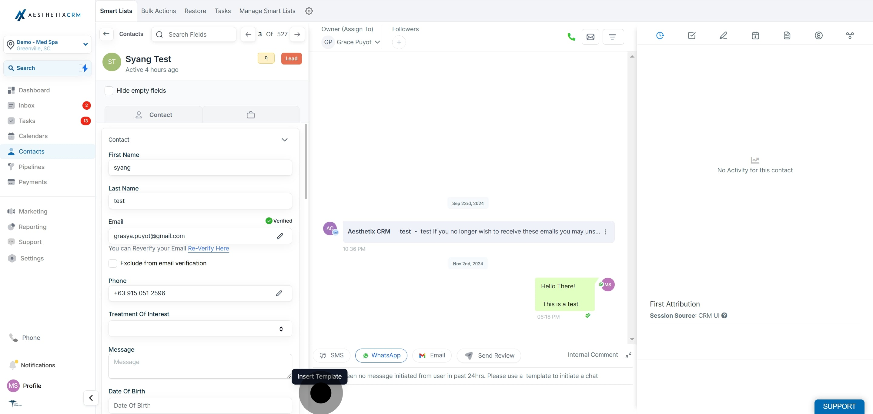4 Click on the element.