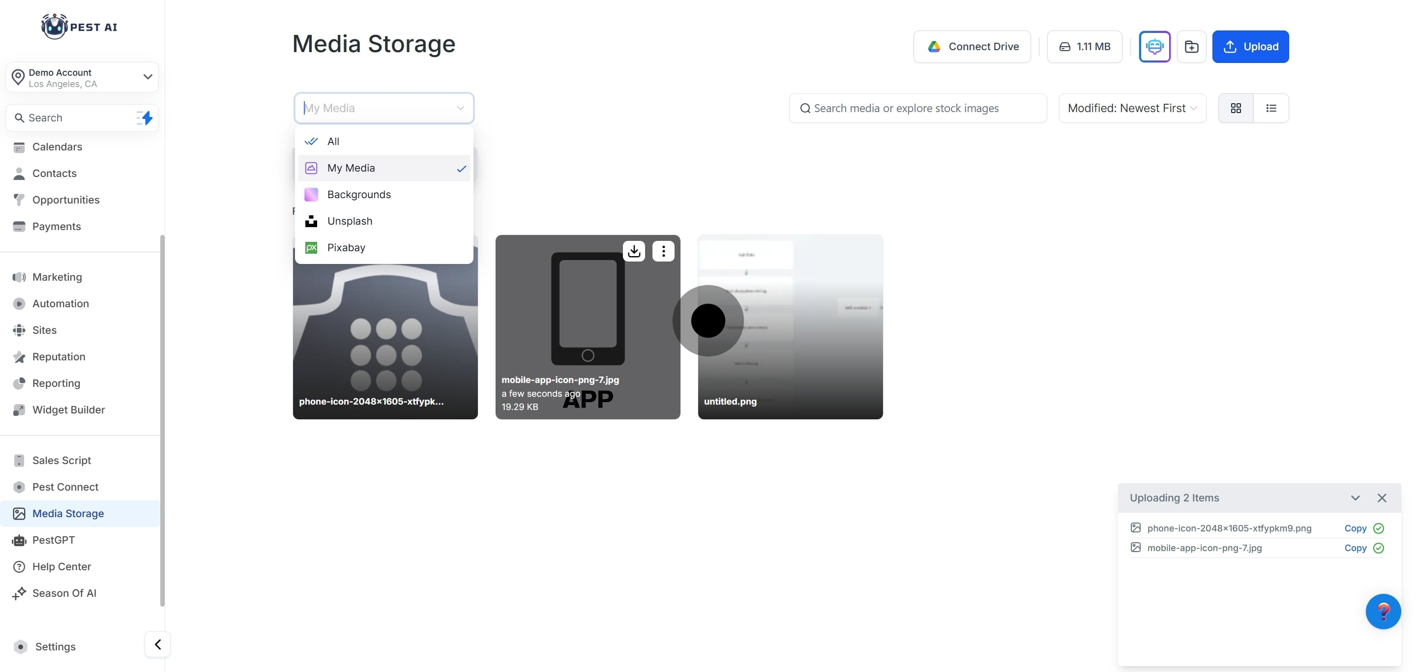 3 Click on the element.