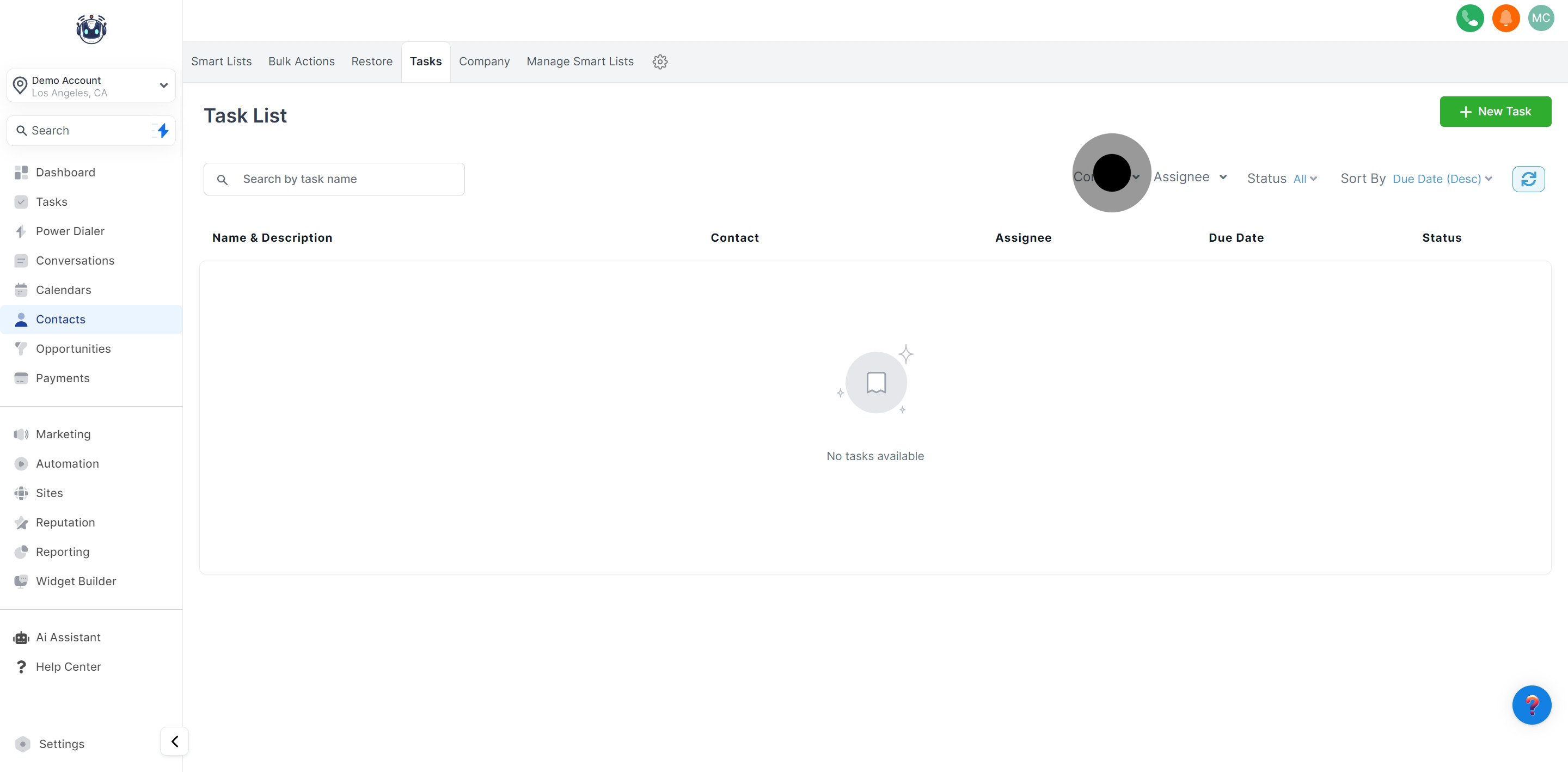 4 Click on "Contact".