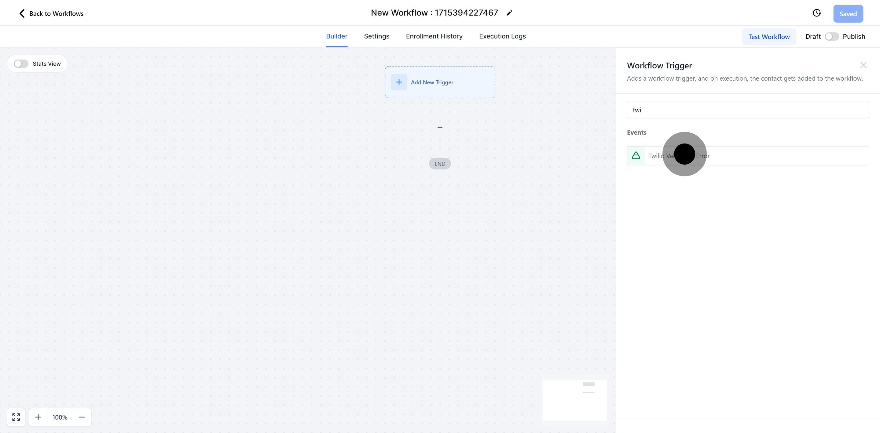 6 Now, click on "Twilio Validation Error".