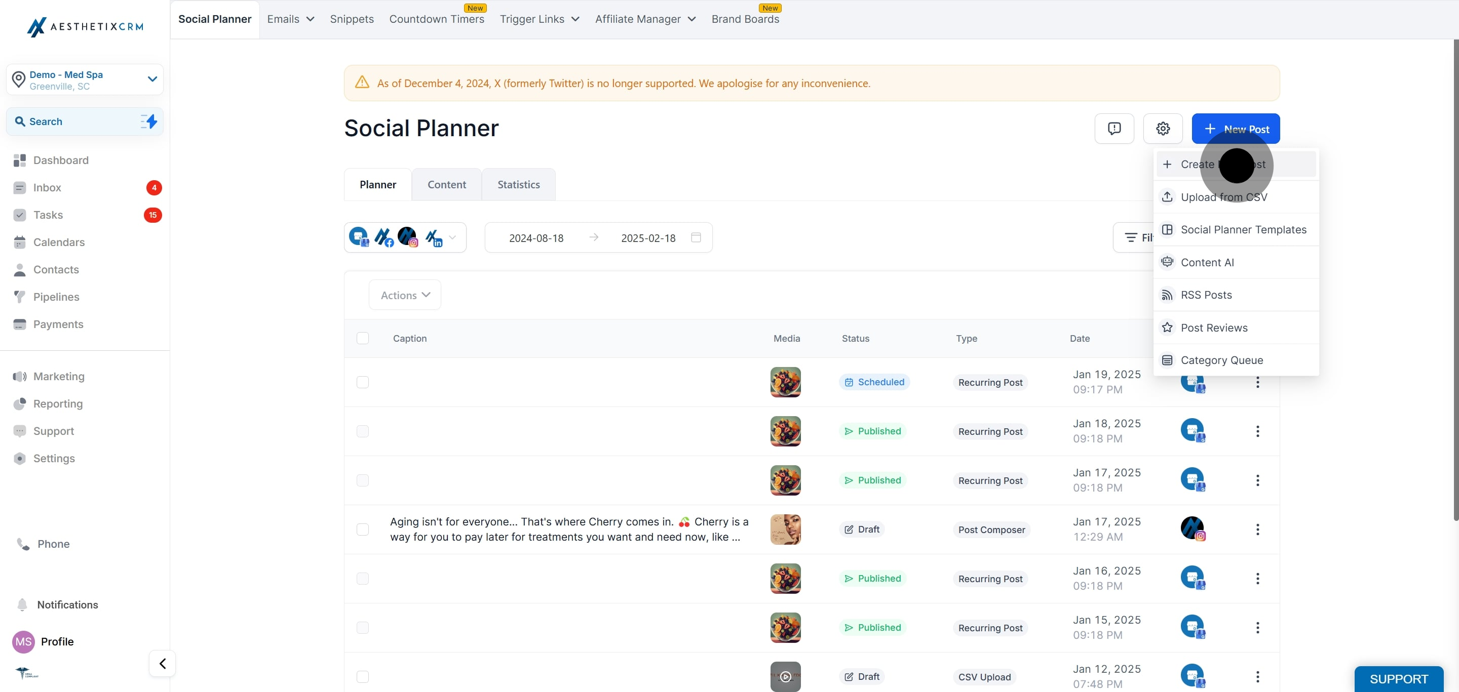 4 Now, click on "Create New Post".