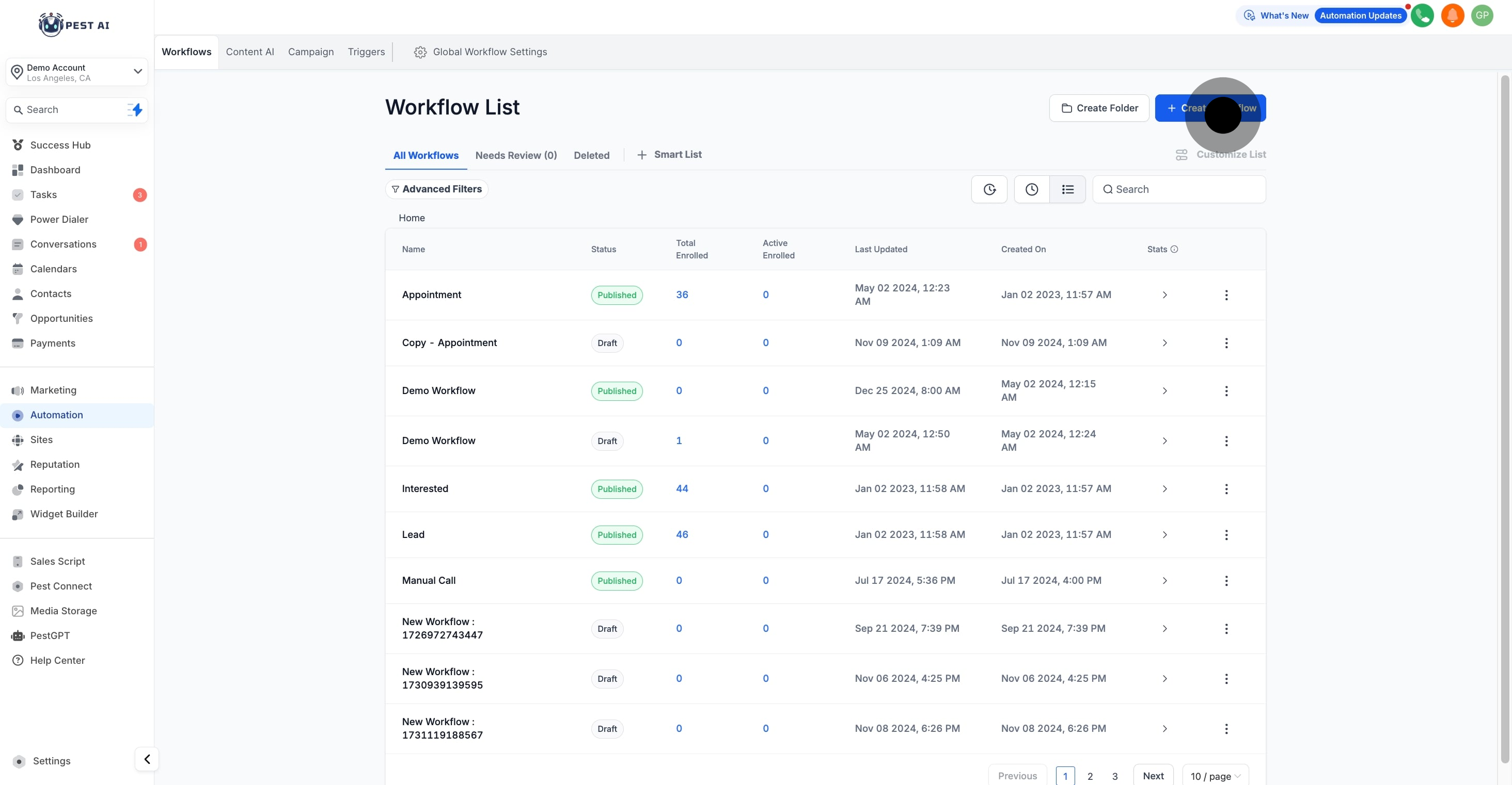 2 Now, click on "Create Workflow".