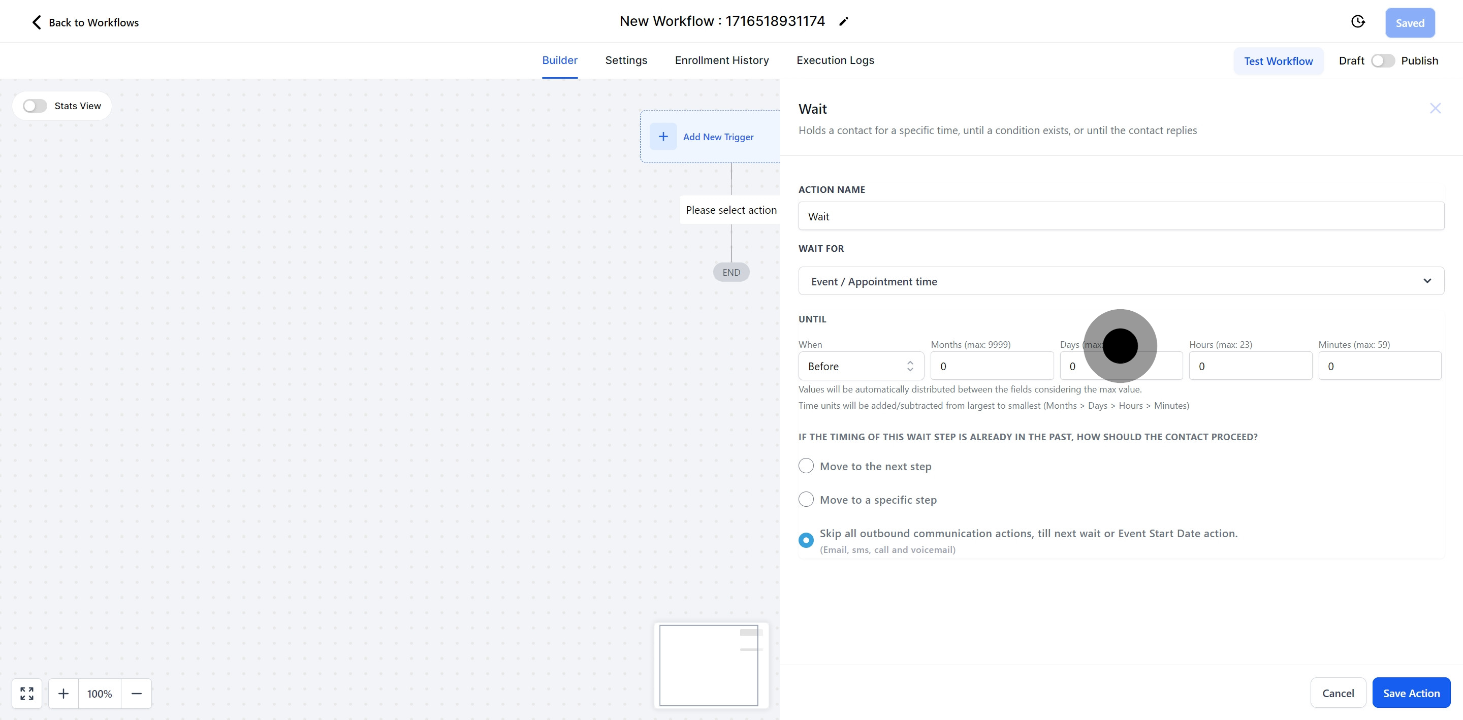 14 Click on "Until".