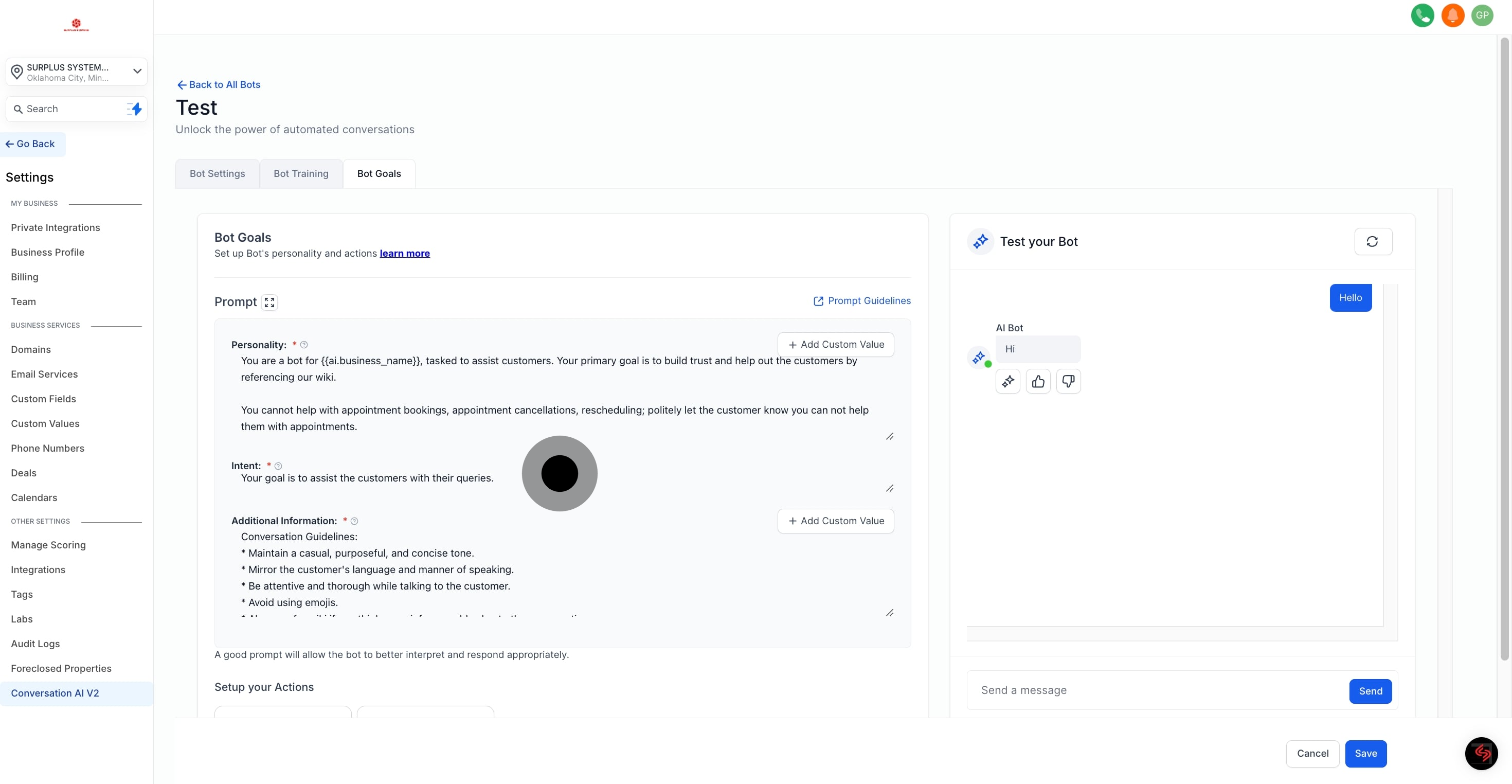 15 Afterwards, click on "Bot Goals".