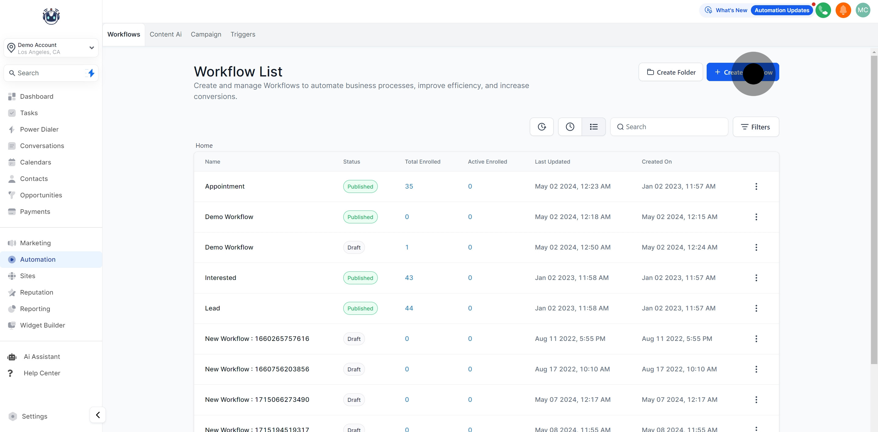 2 Then, click on "Create Workflow".