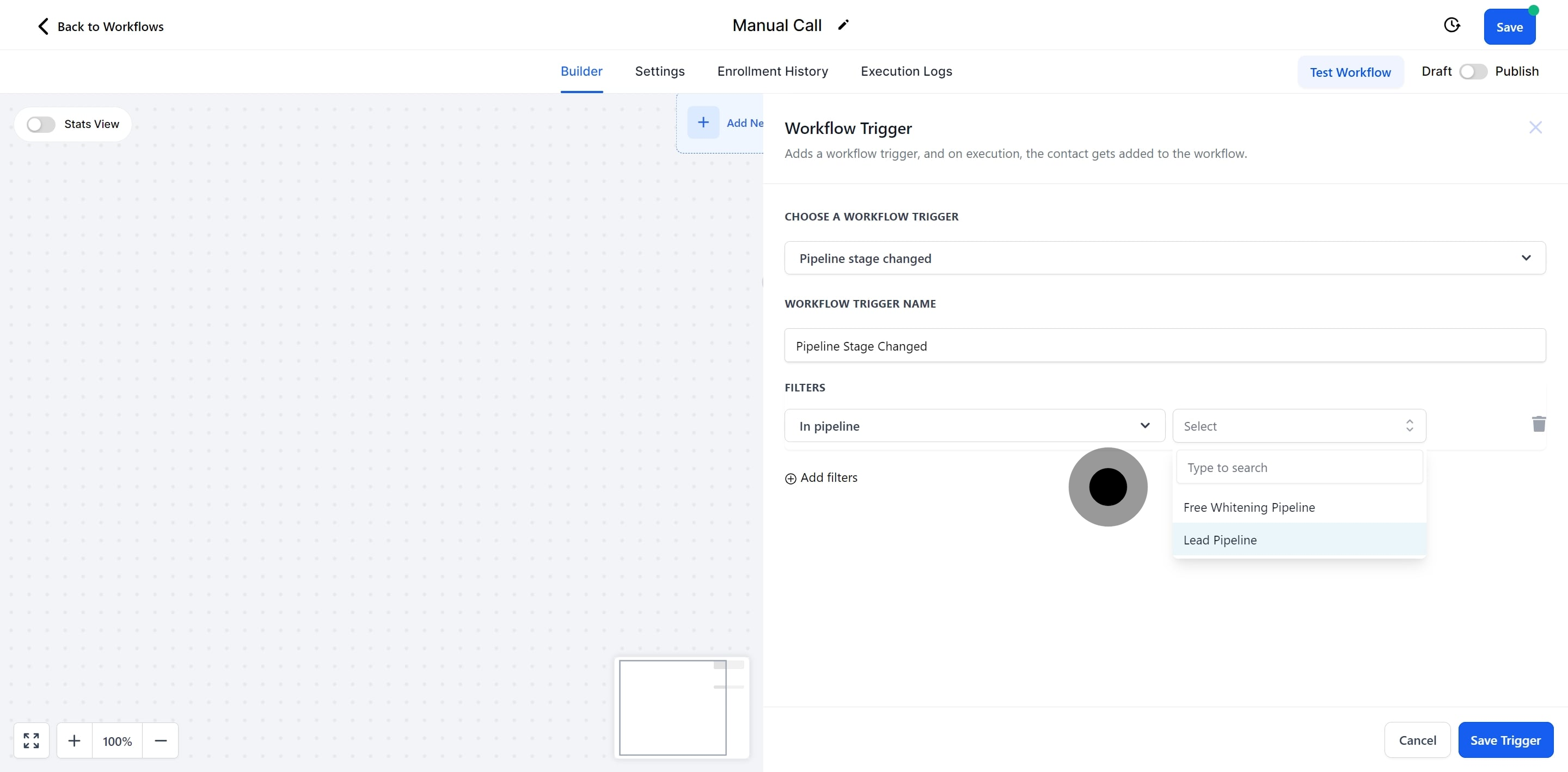 8 Click on "Lead Pipeline".