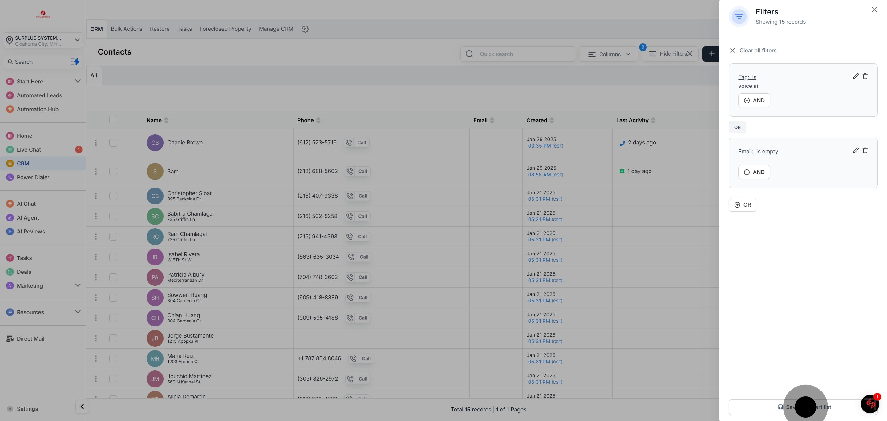 11 Click on "Save as smart list".