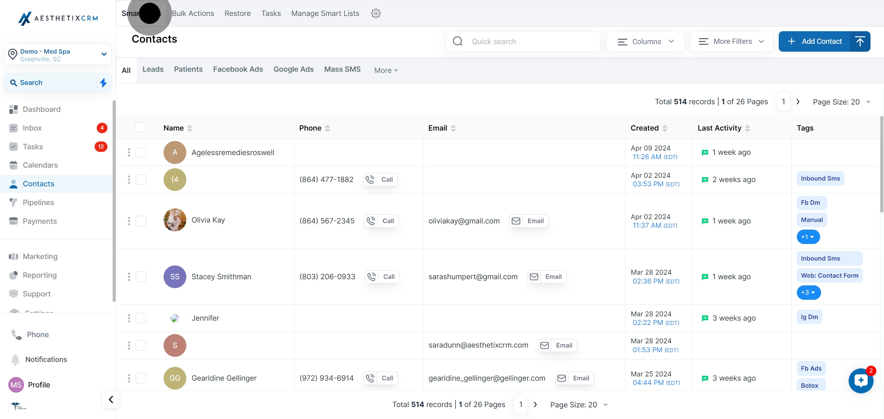 2 Click on "Smart Lists".