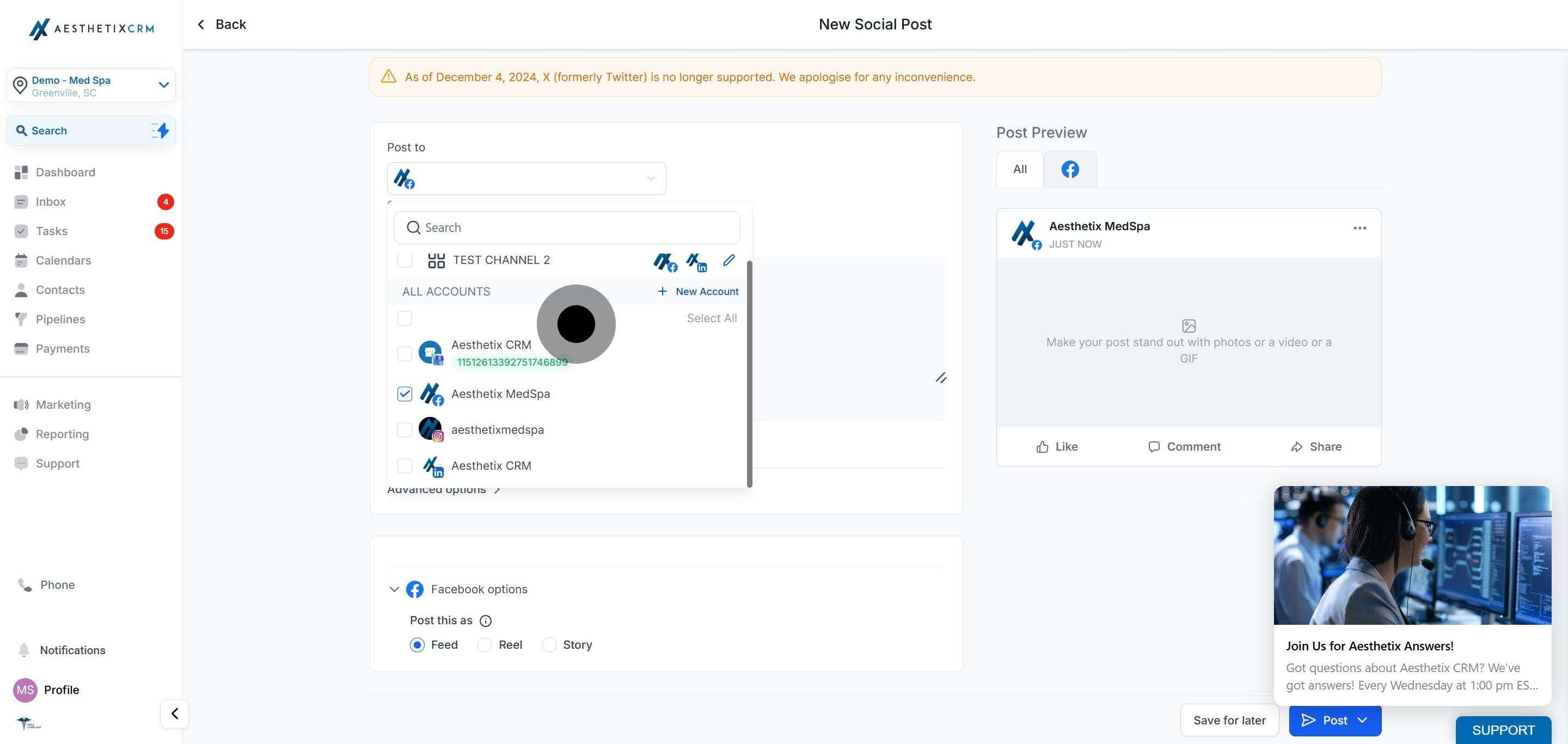 5 Next up, click on "Post to".
