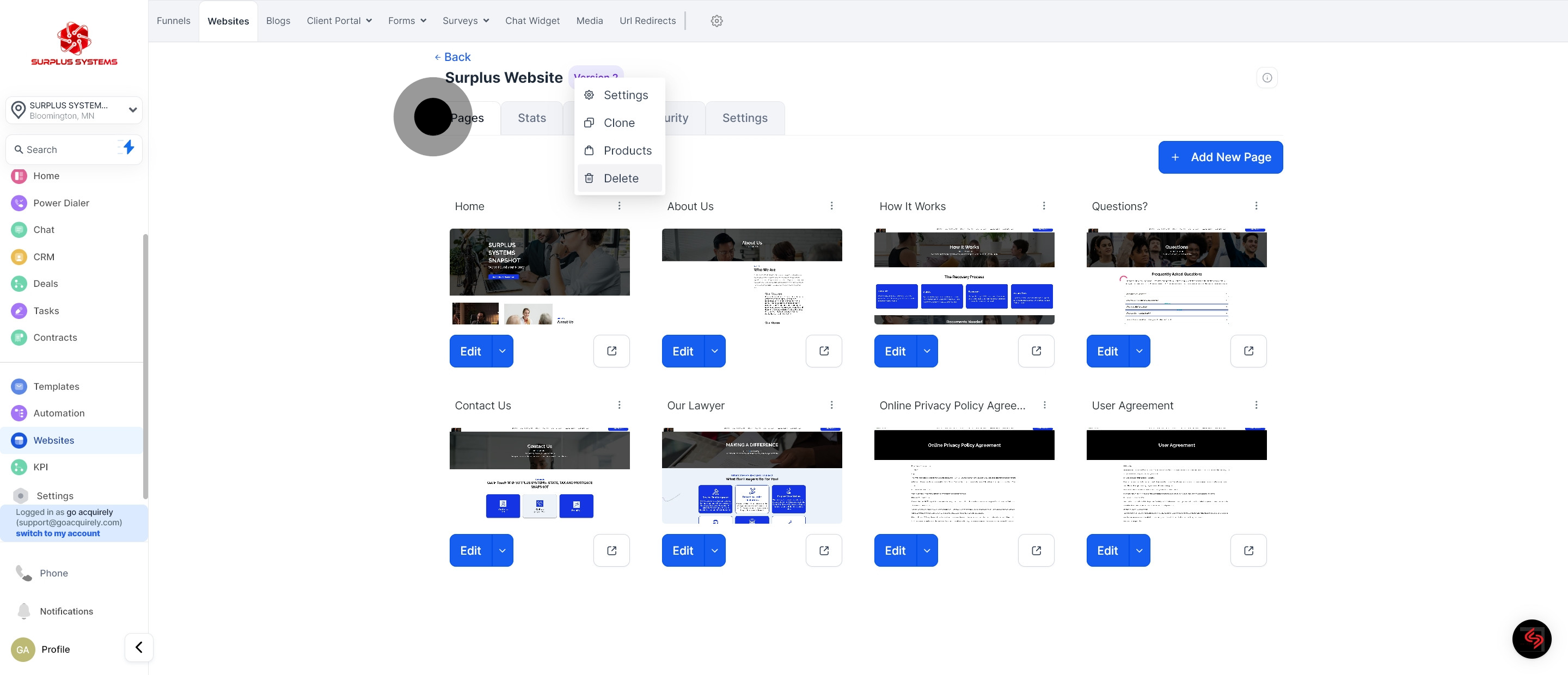 14 Click on "Delete".