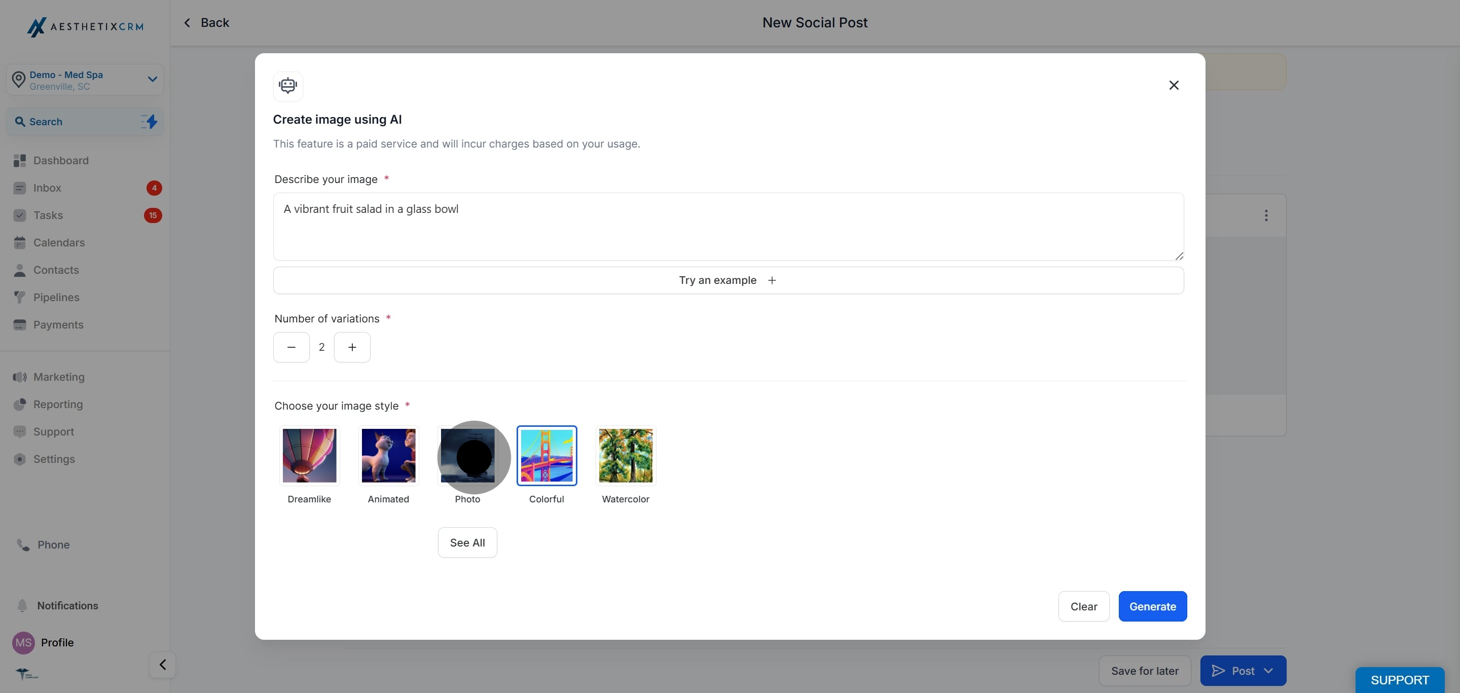 9 Now, click on "Generate".