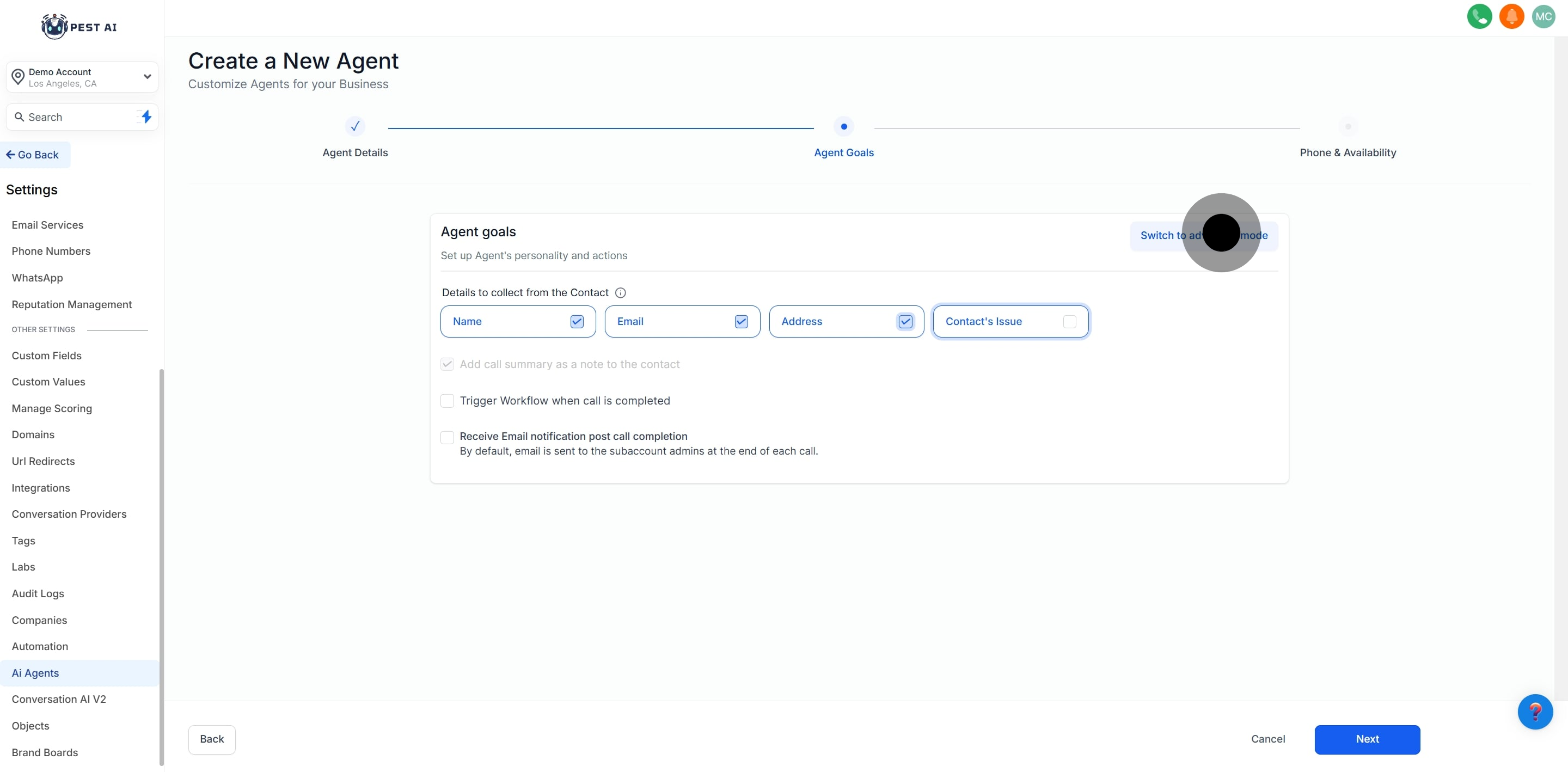 16 Following that, click on "Contact's Issue".