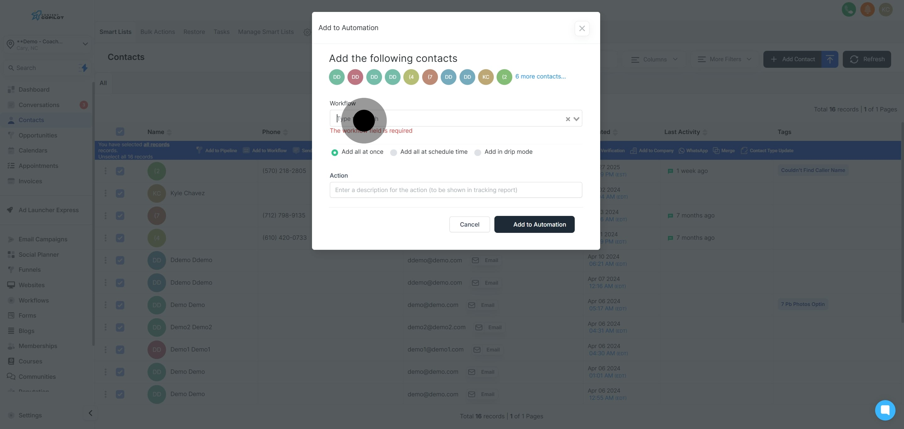 8 Click on the element.