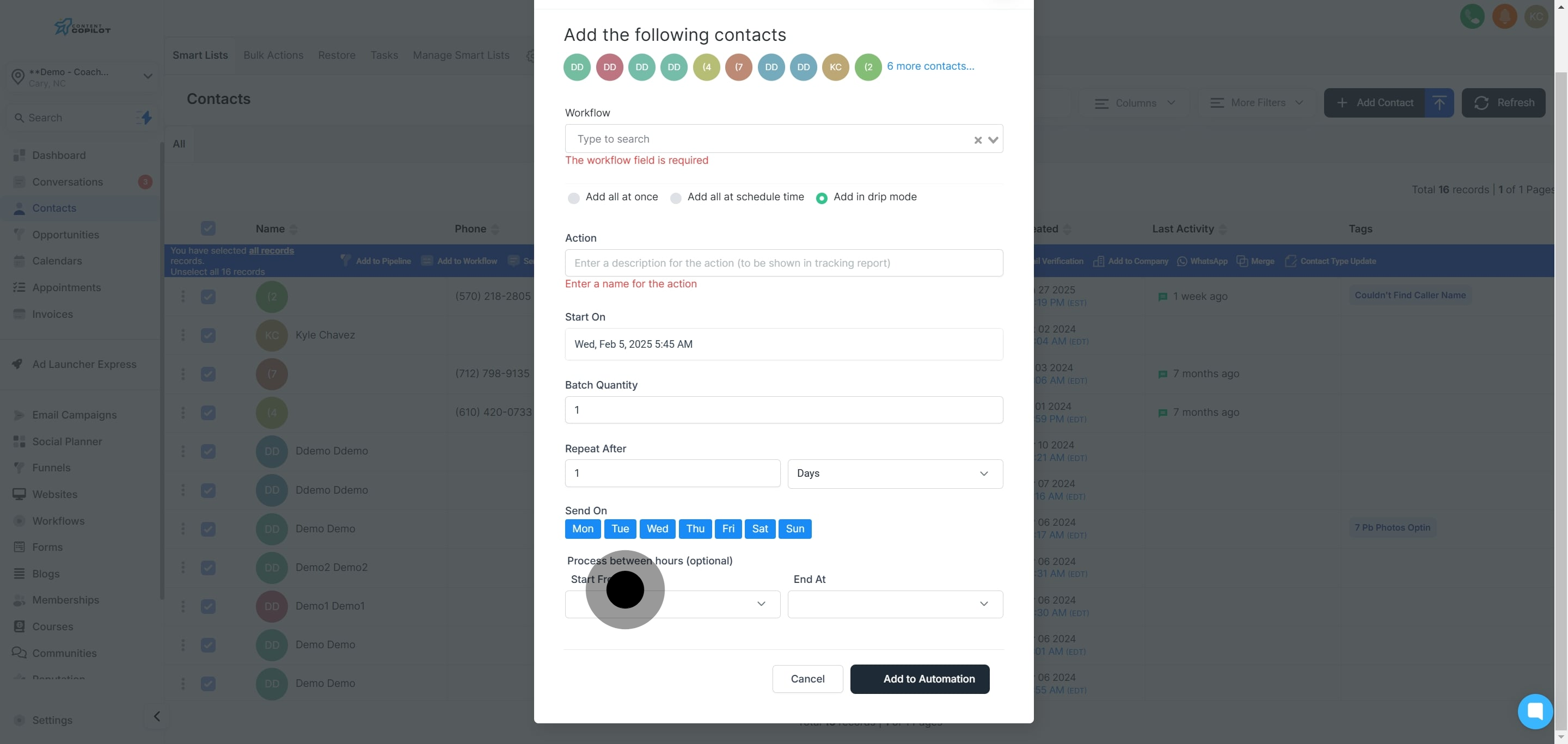 19 After, click on "Start From".