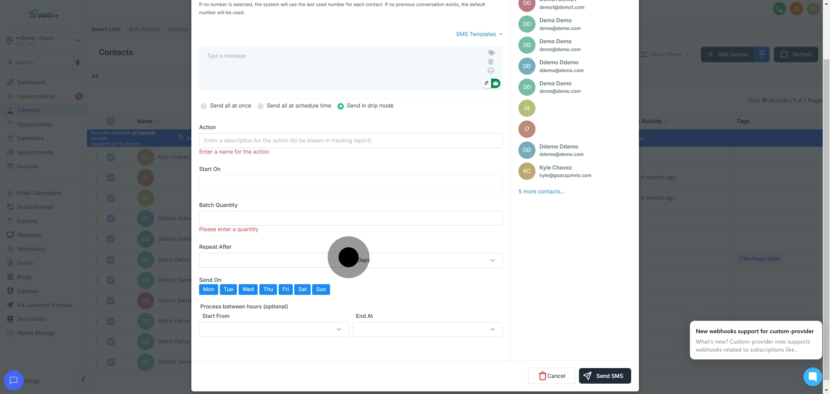 16 Afterwards, click on "days".