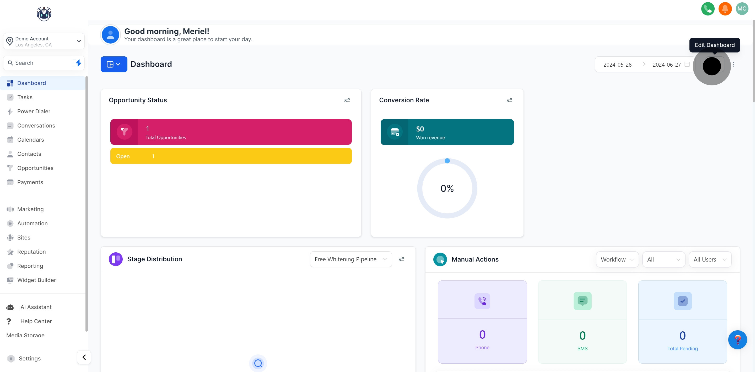 1 Click on the element.