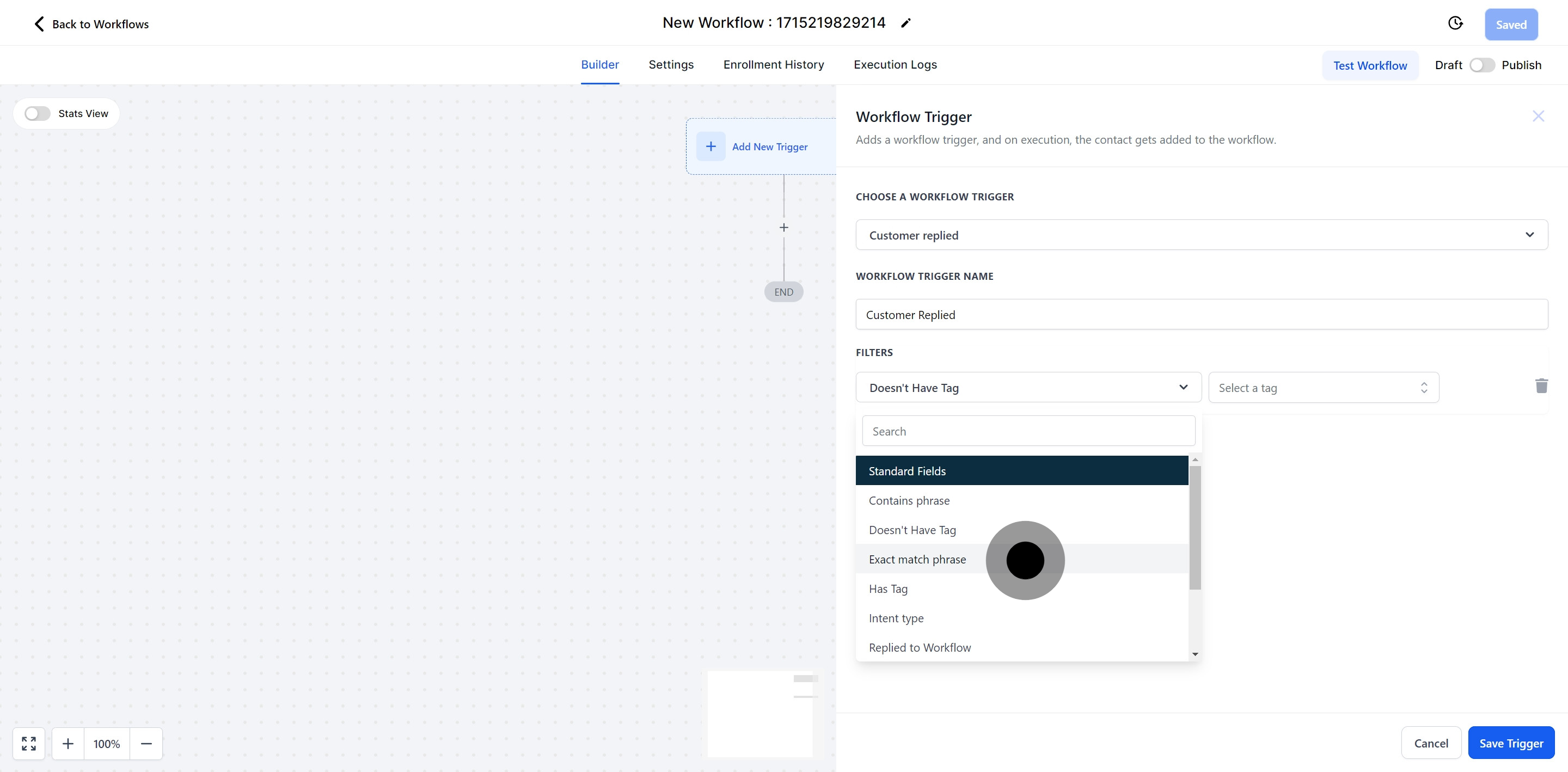 12 Click on "Exact match phrase".