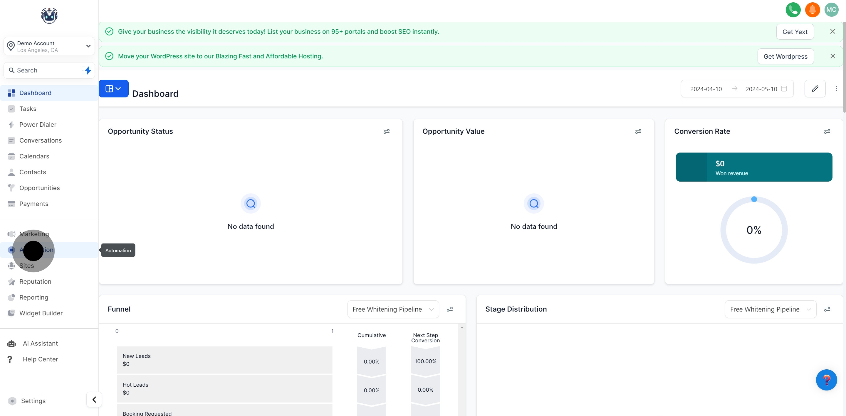 1 Click on "Automation".