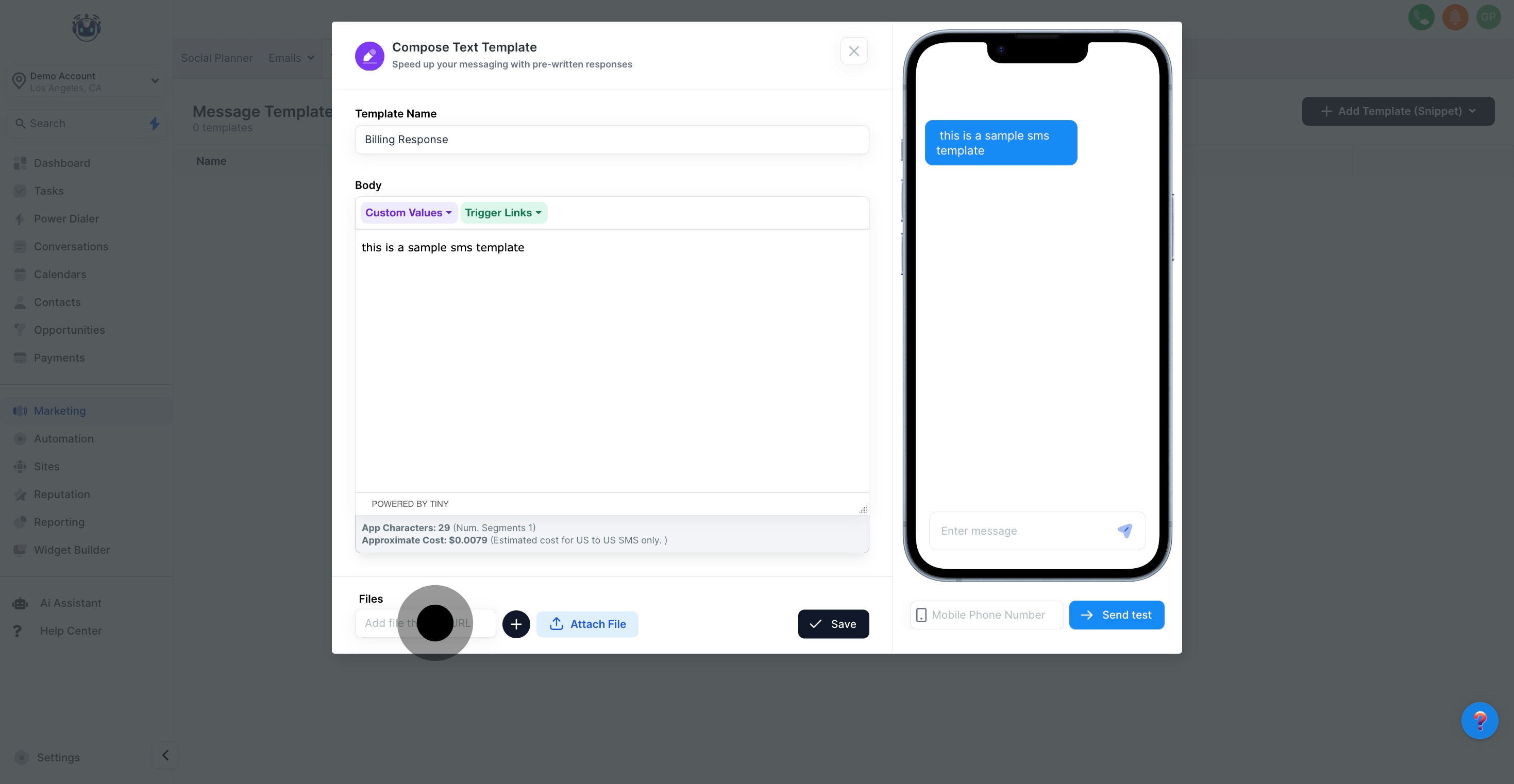 8 Click on "Attach File".