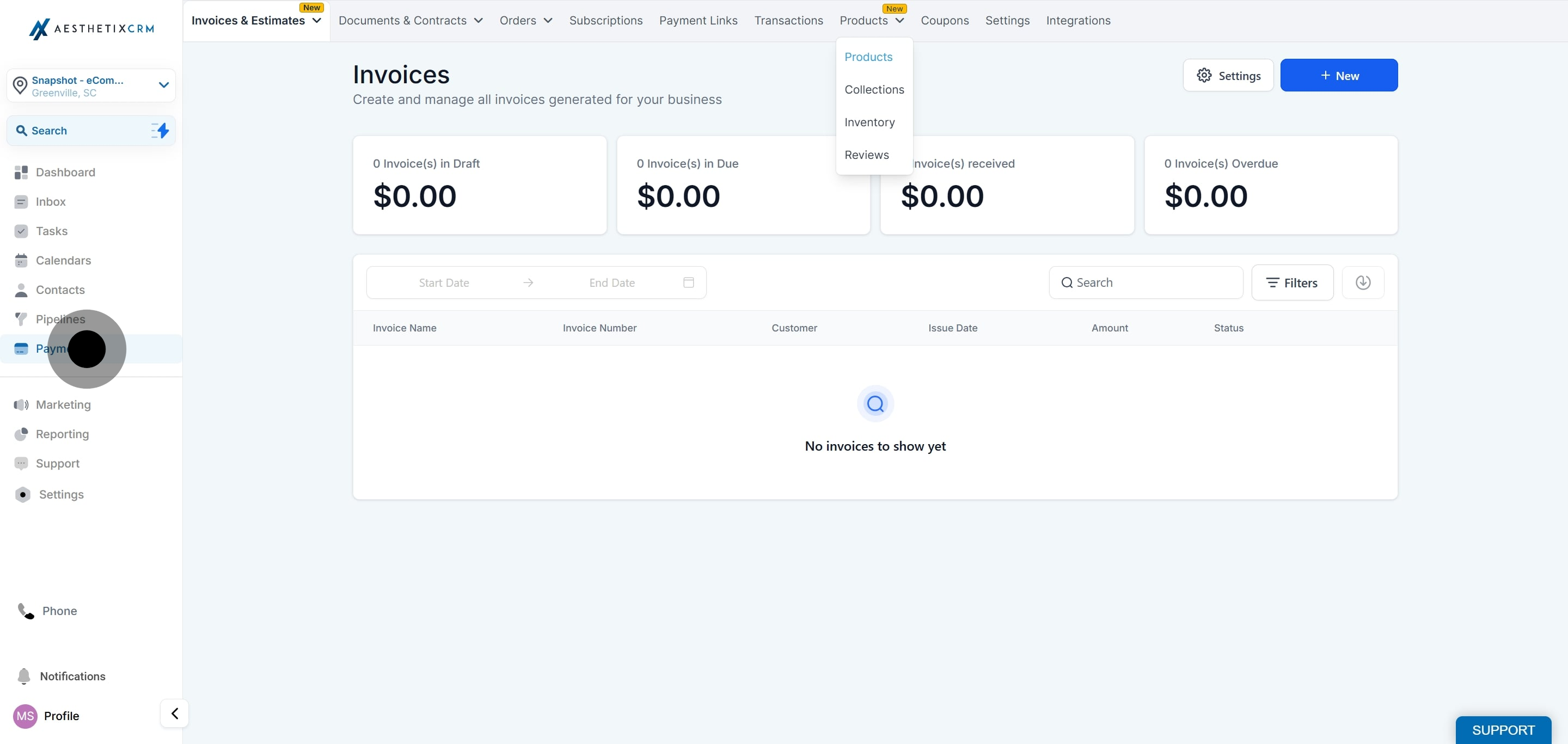 1 First up, click on "Products".