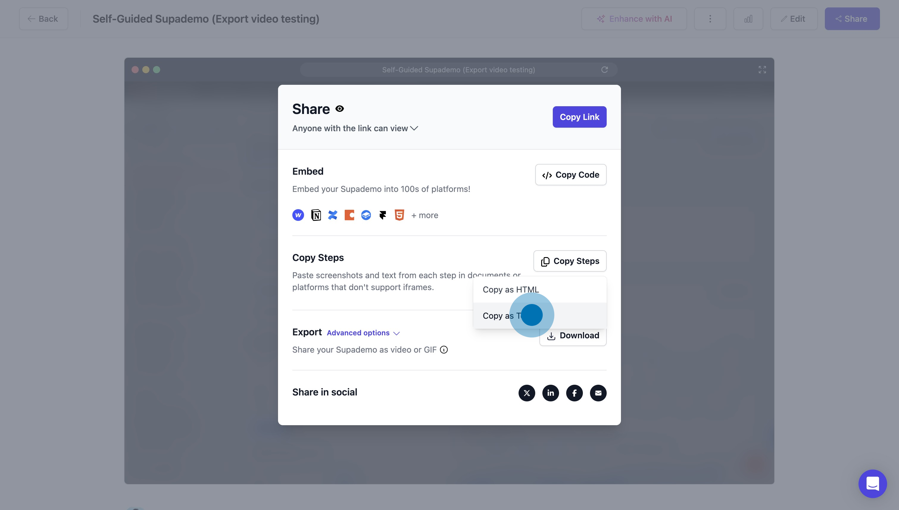3 Click on "Copy as Text"