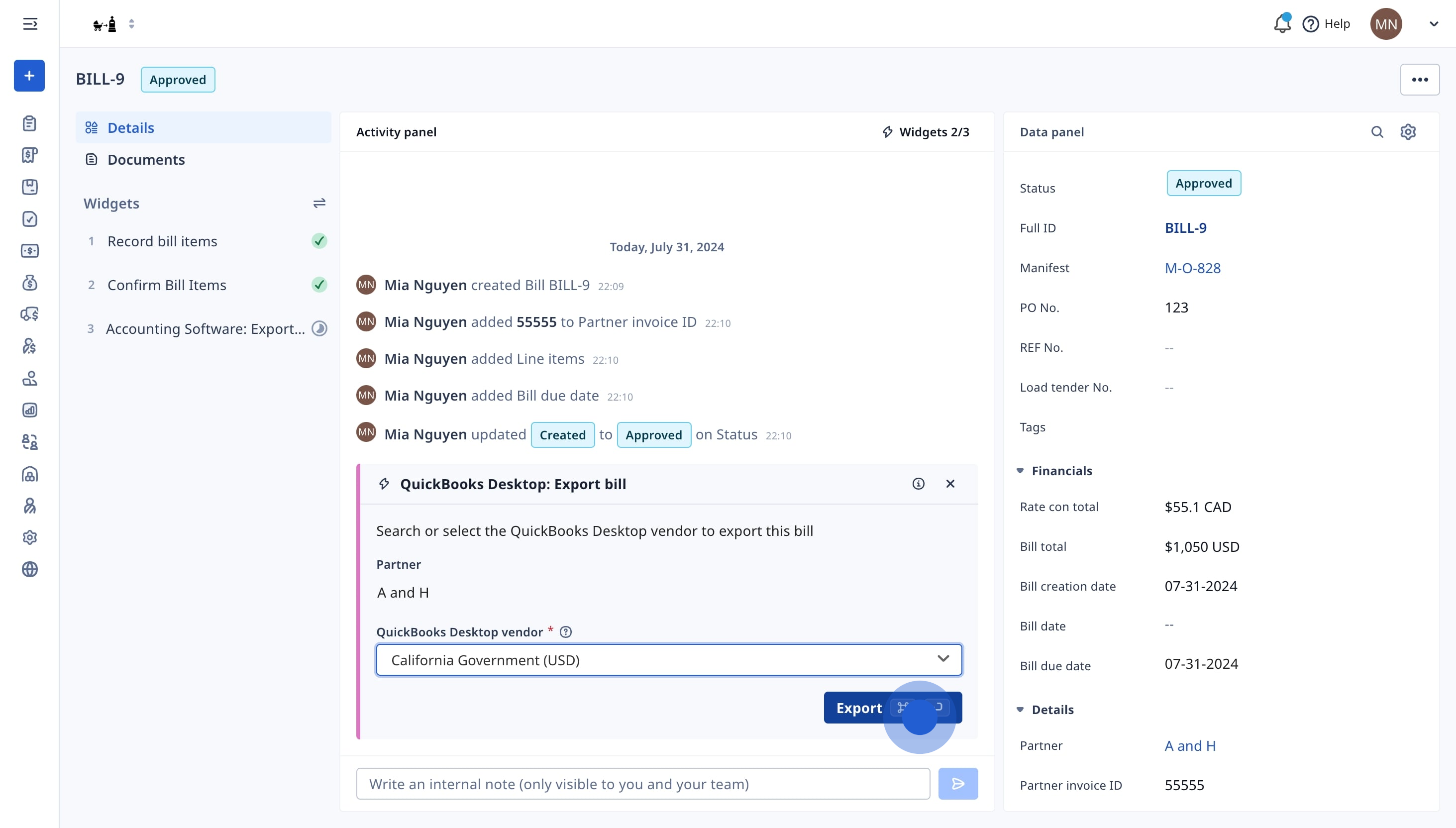 7 Next up, click on "Export".