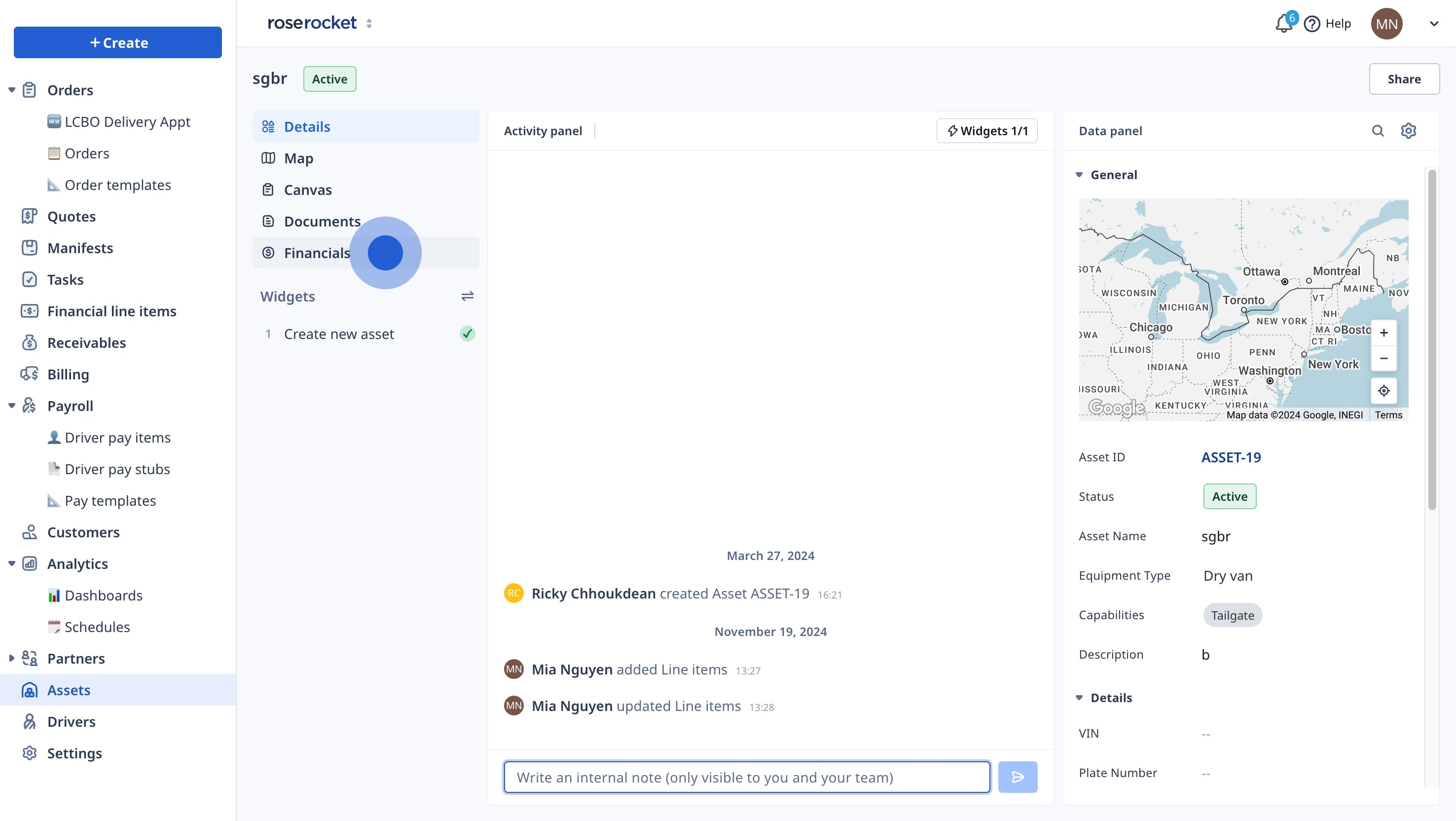 3 Click on "Financials".