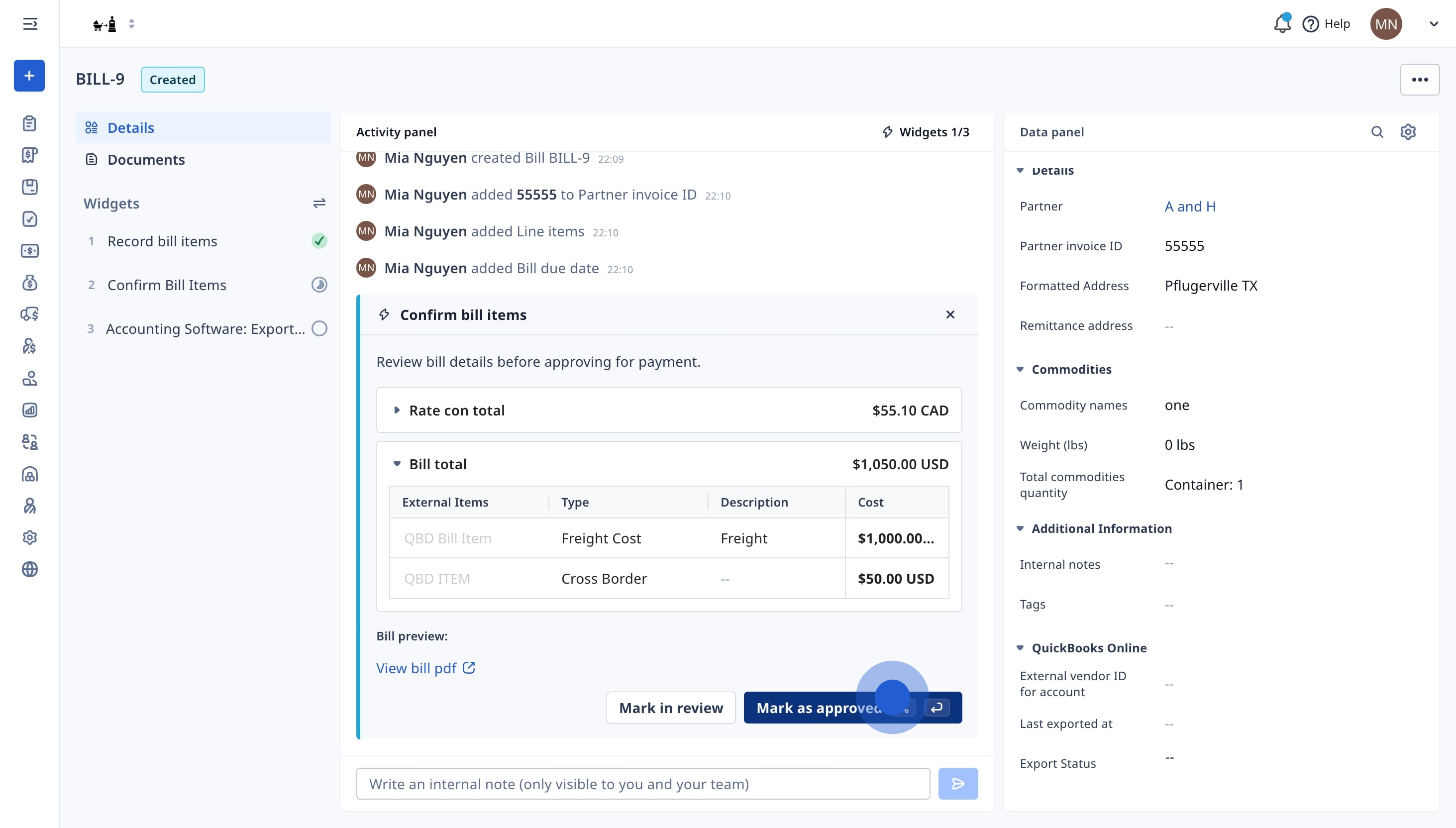 4 Next up, click on "Mark as approved".