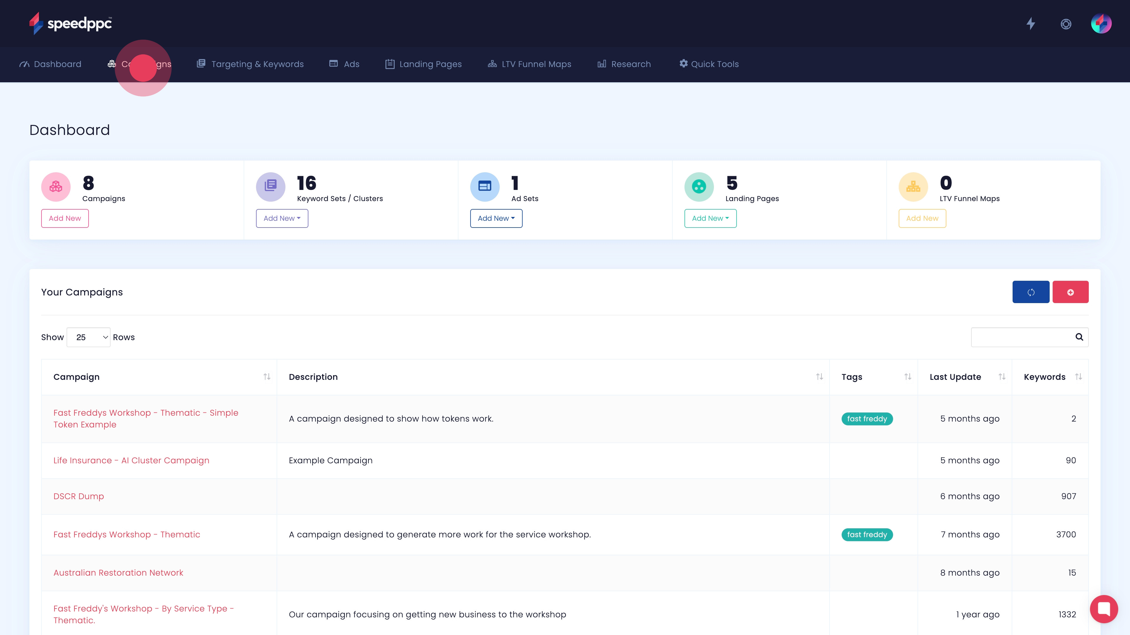 2 Click on "Campaigns".