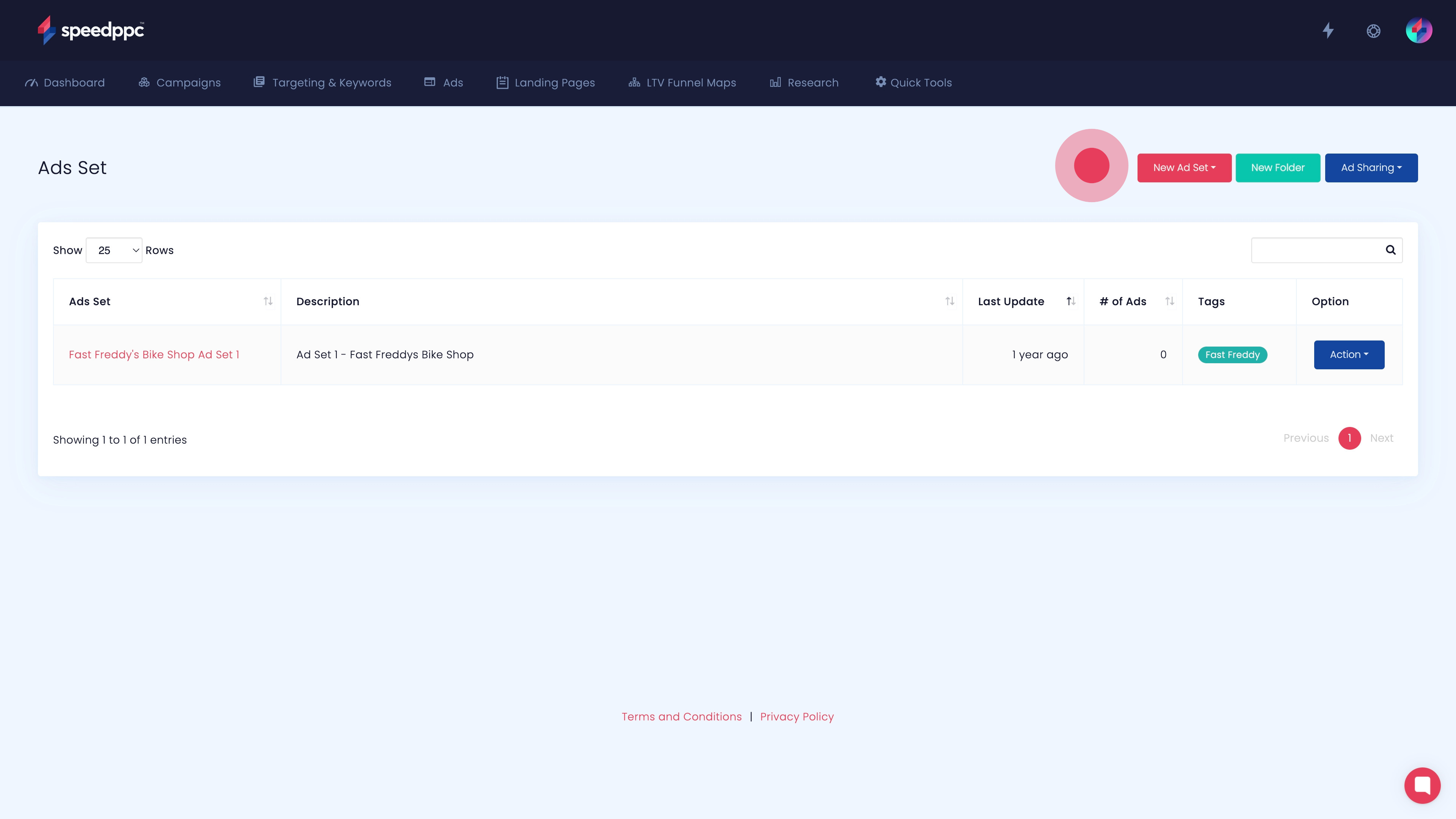 7 Click on "Ads Set".
