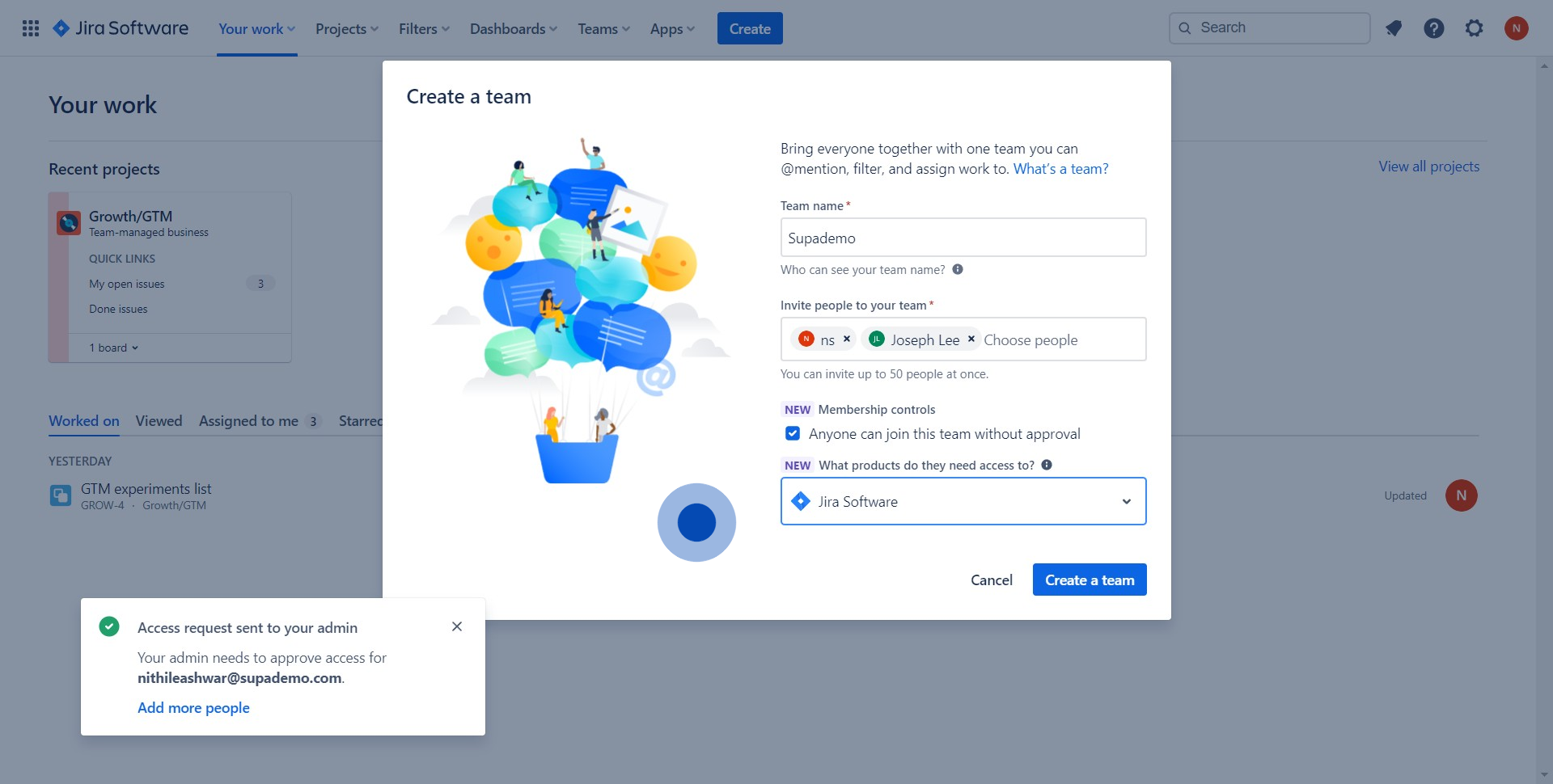3 Click on "Bring everyone ..."