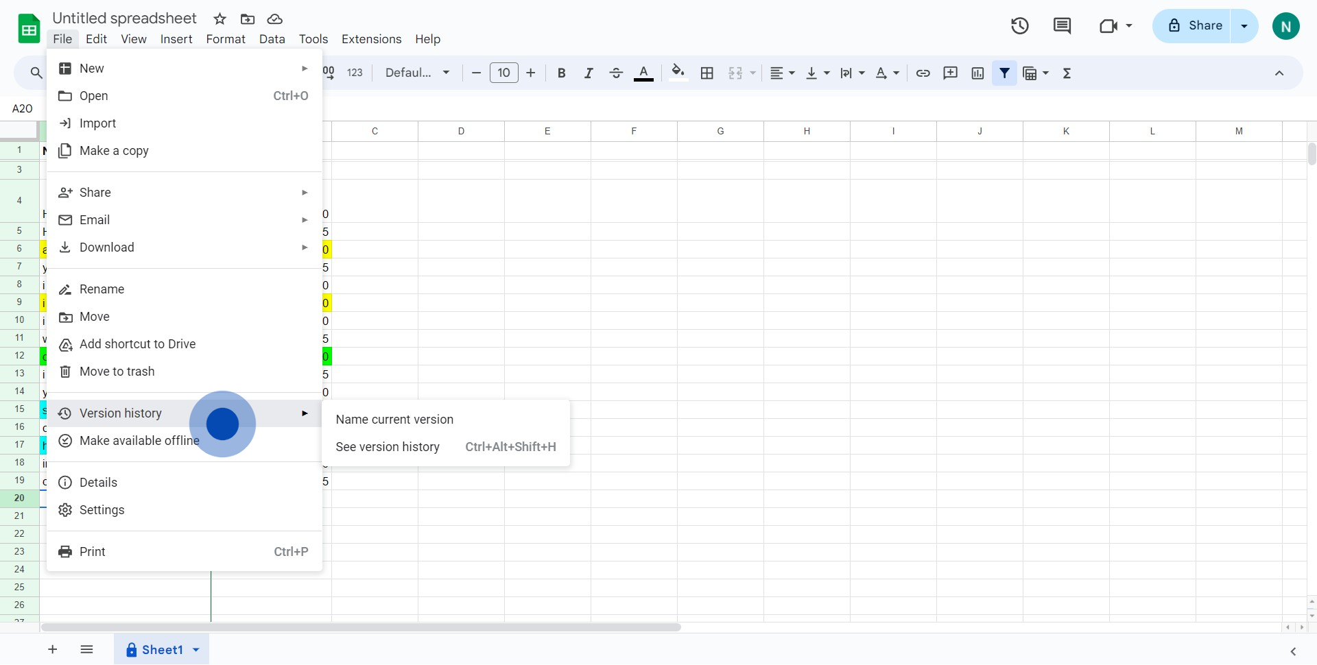 2 Click on "Version history
►"