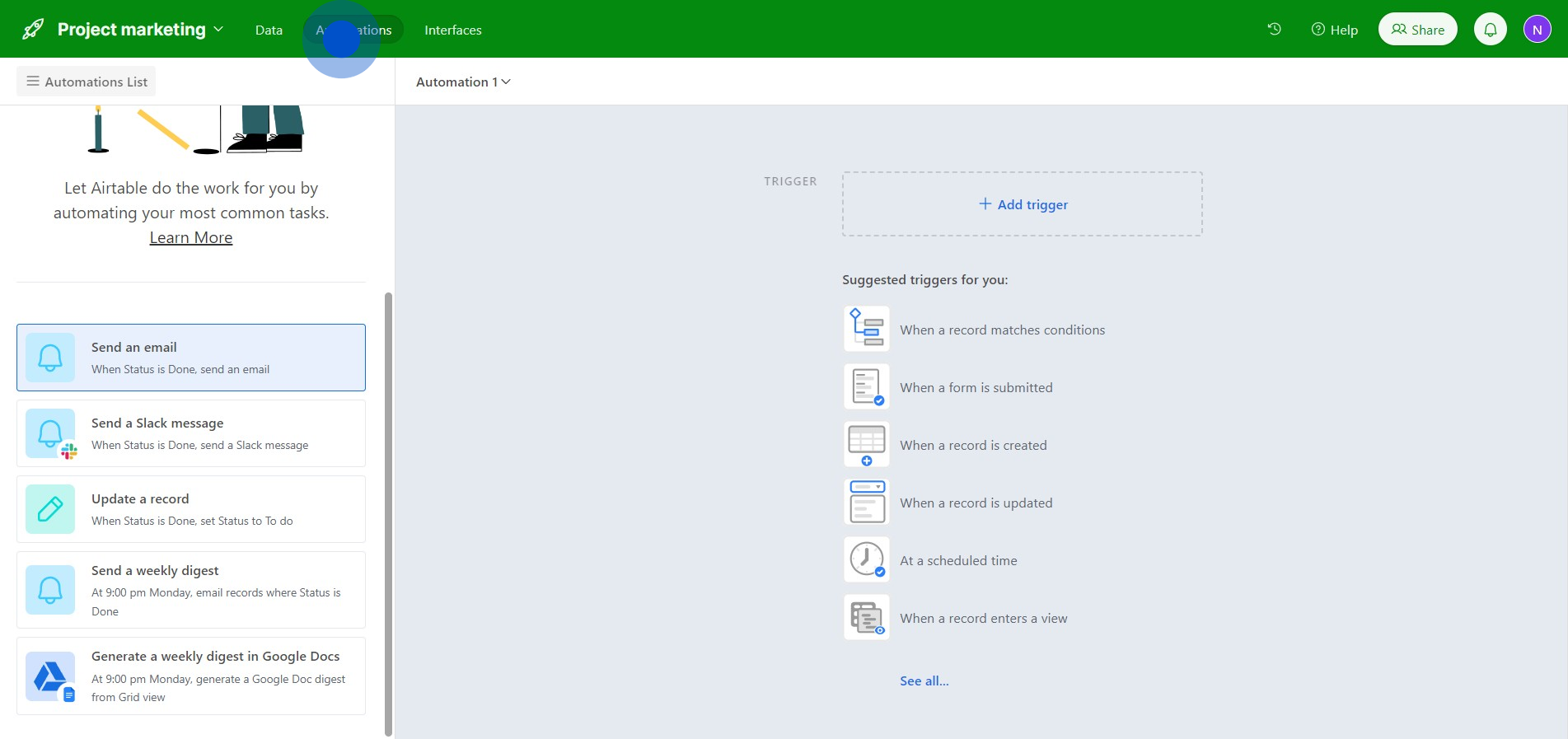 1 Click on "Send an email"