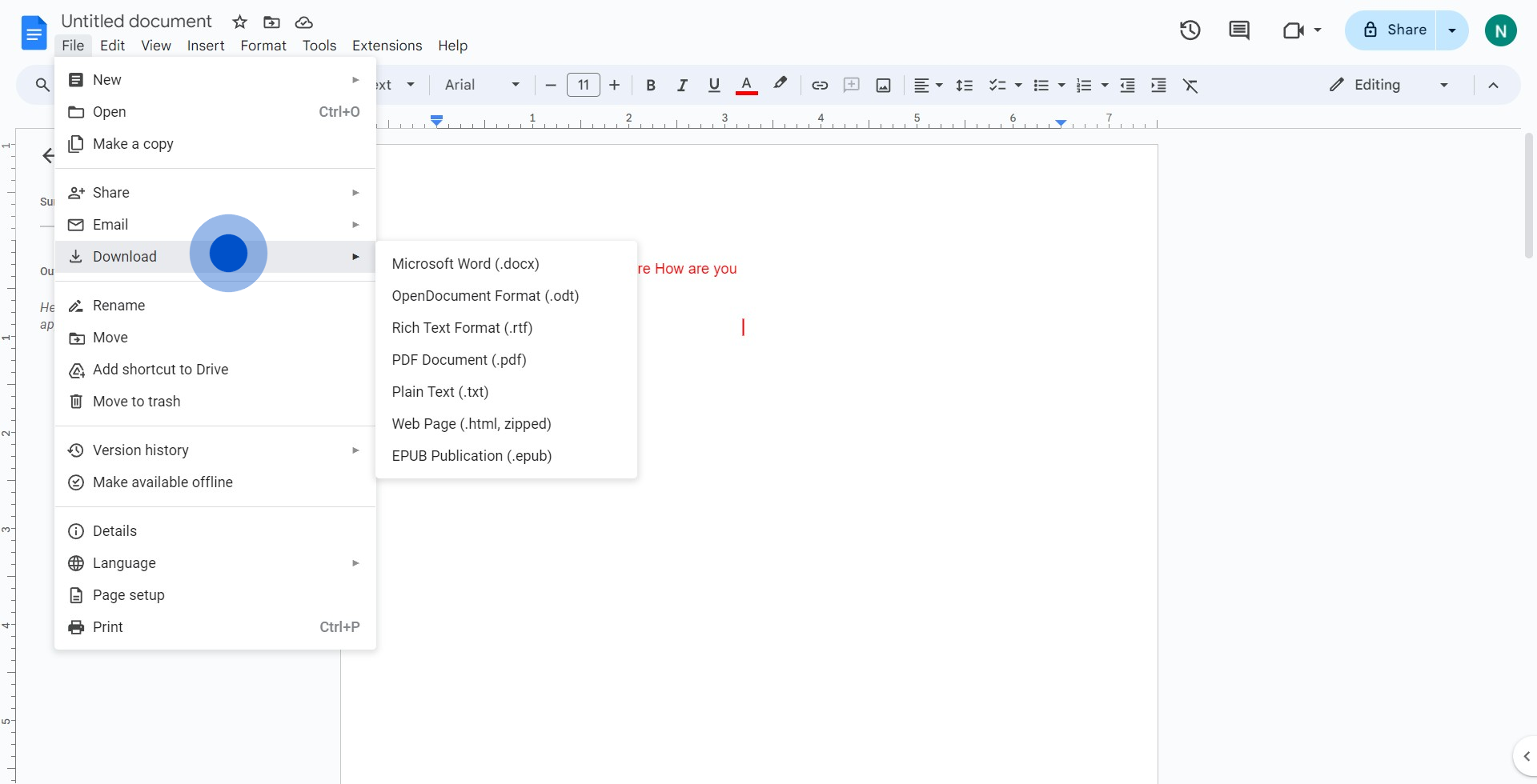 How to download a Google document as PDF