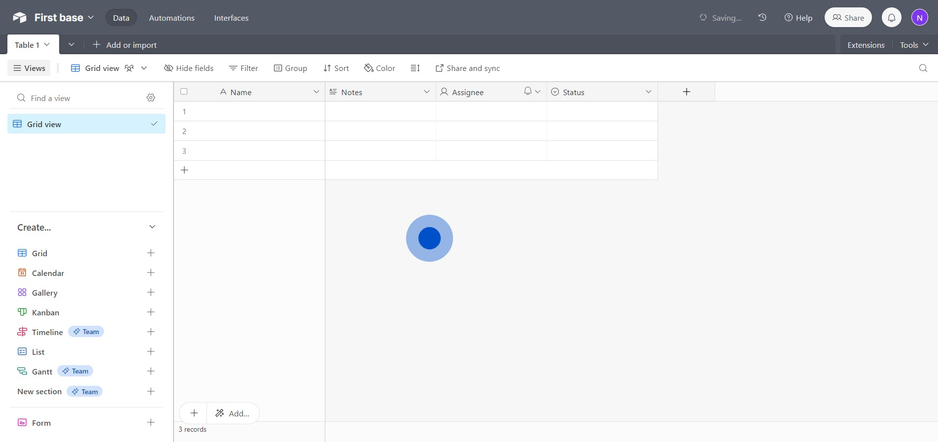 4 Click on "Notes
Assignee
Status"