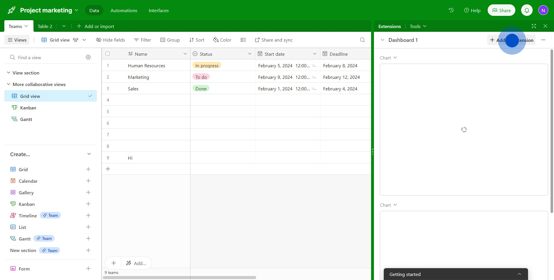 2 Click on "Add an extension"
