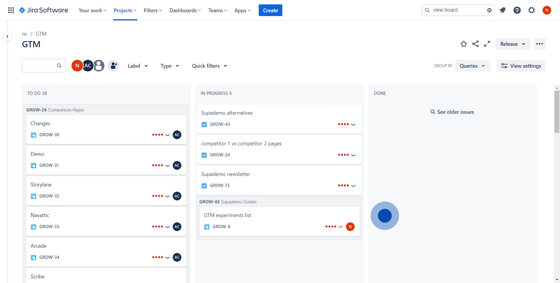 7 Click on "See older issues"