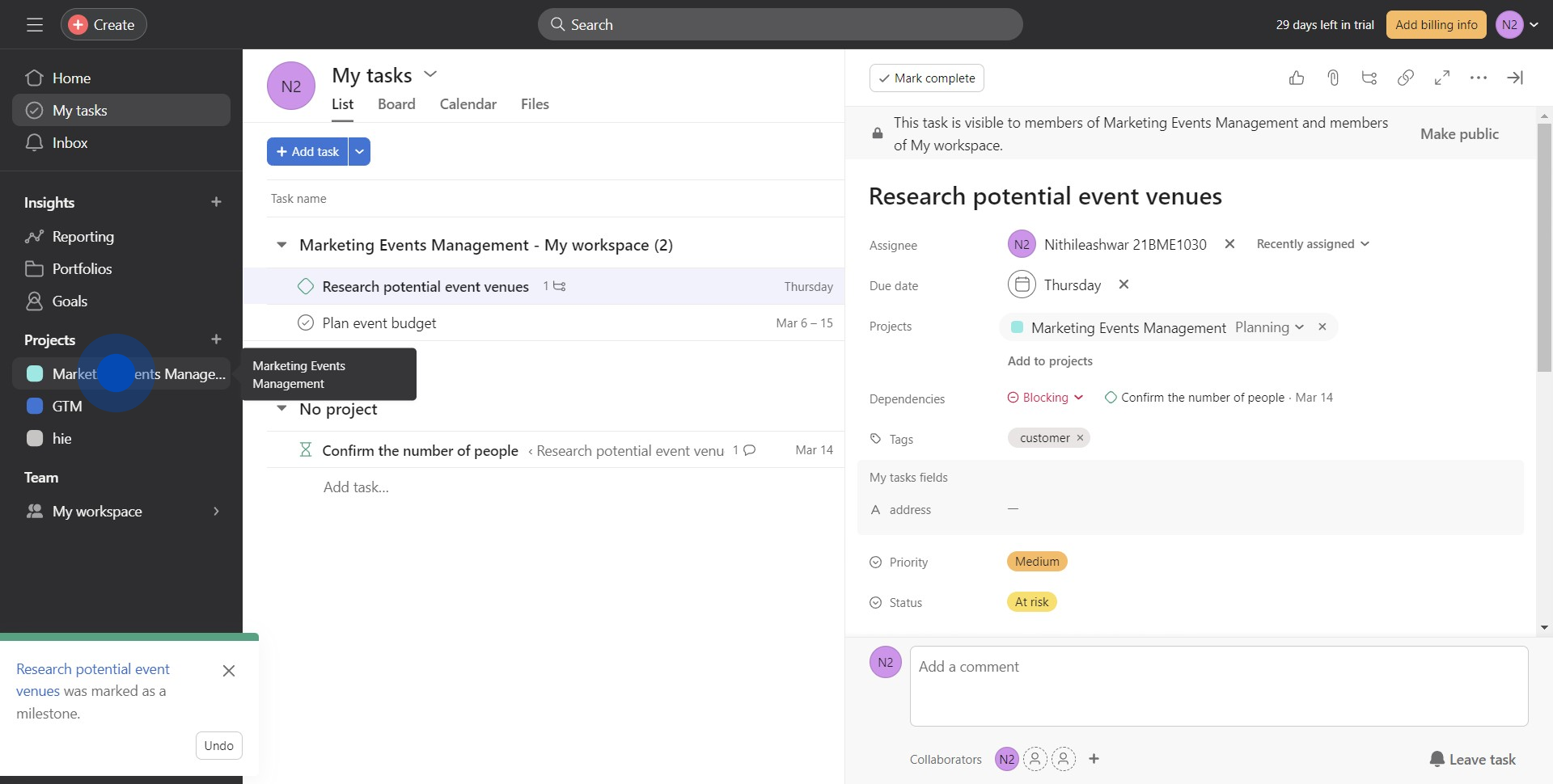 5 Click on "Marketing Events Management"