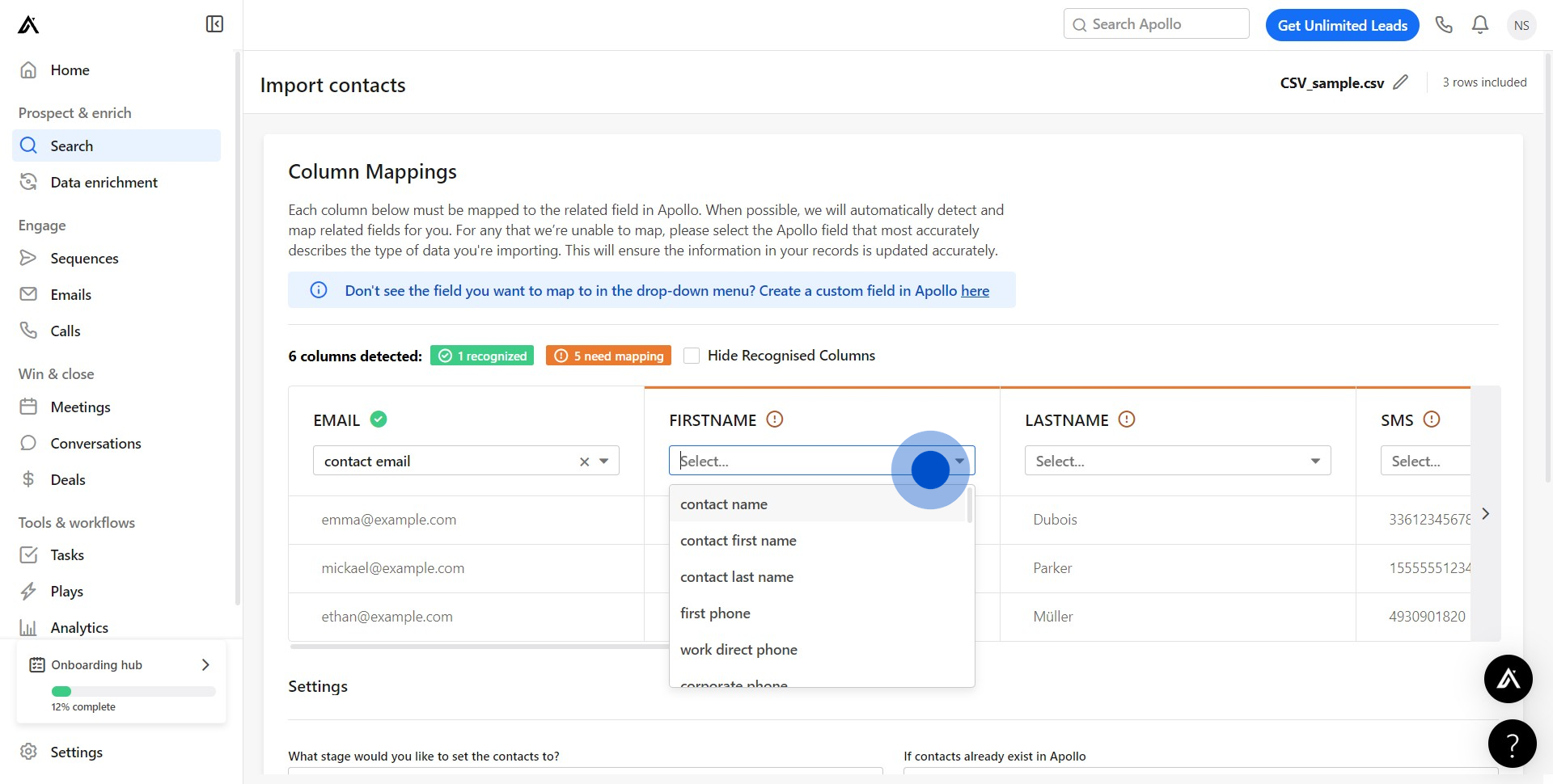 11 Click on "Select..."