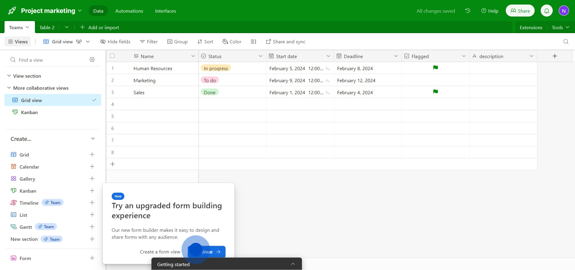 2 Click on "Continue"
