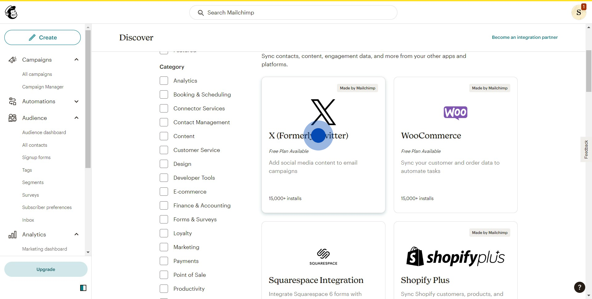3 Click on "X (Formerly Twitter)"