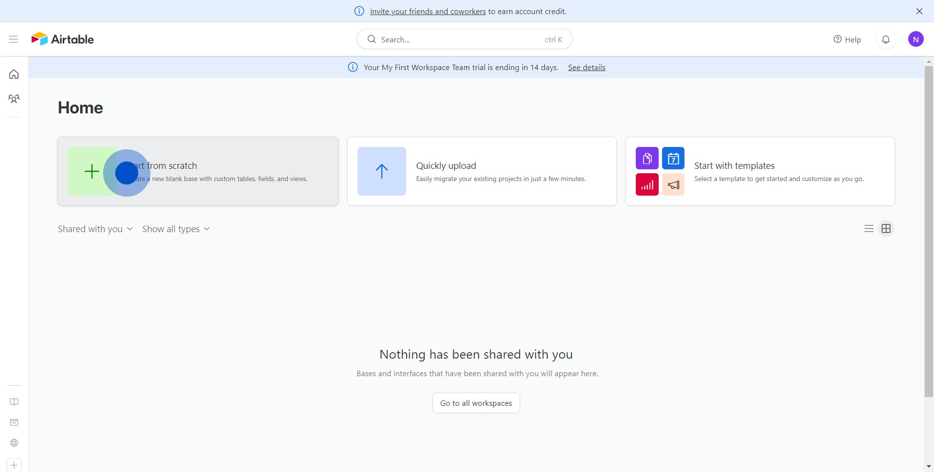 1 Click on "Create a new bl..."