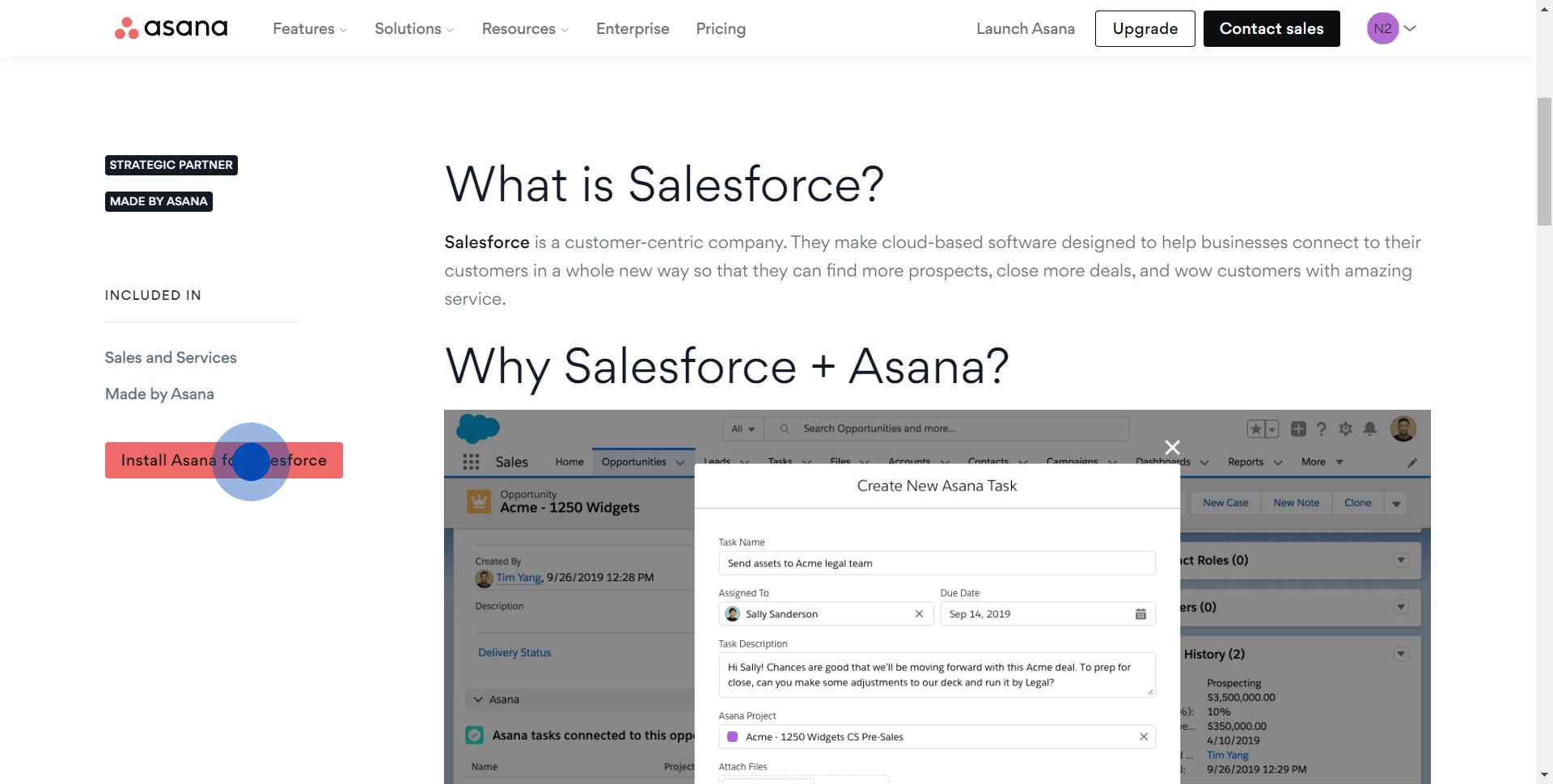 4 Click on "Install Asana for Salesforce"