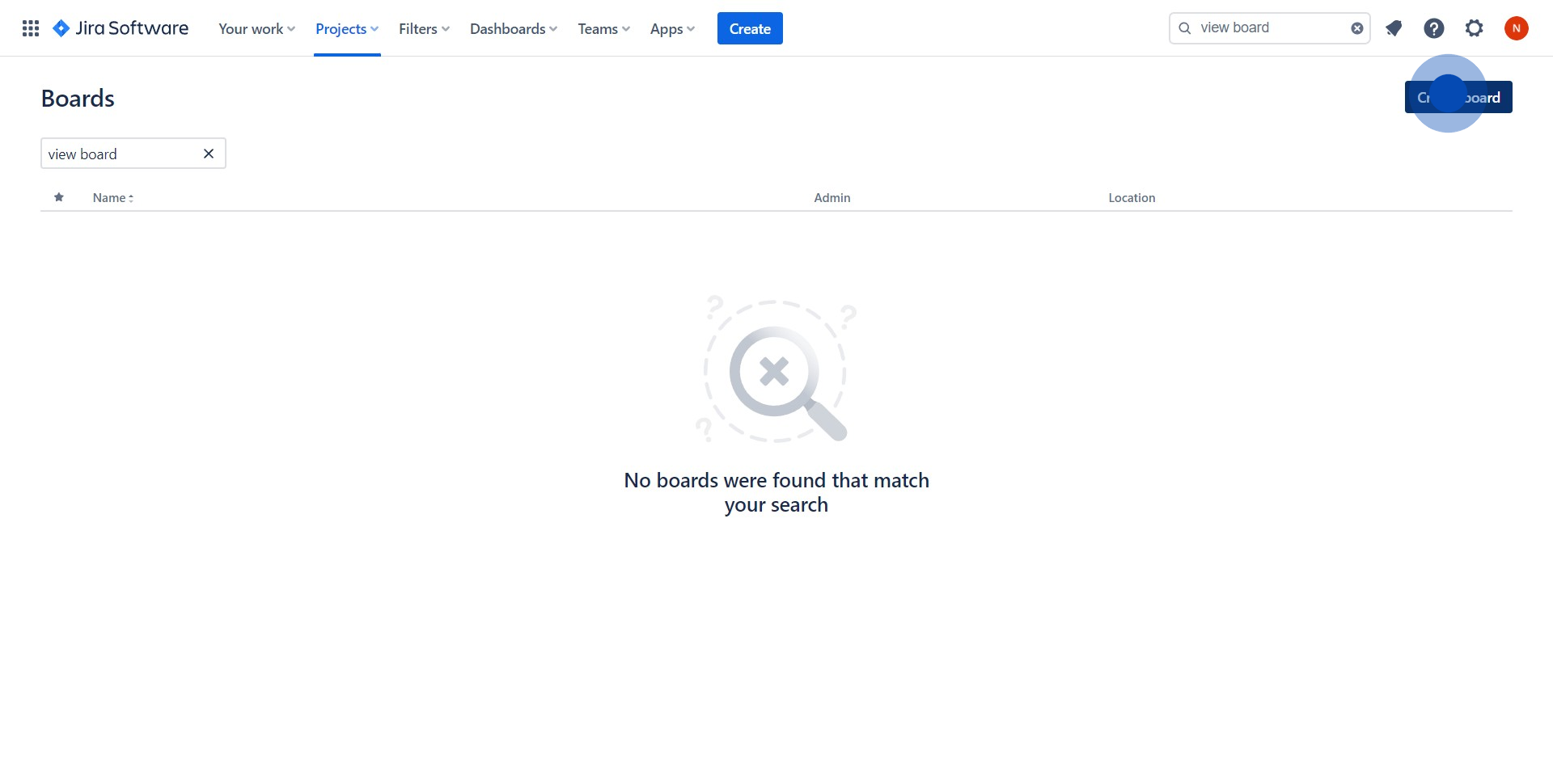 3 Click on "Create board"