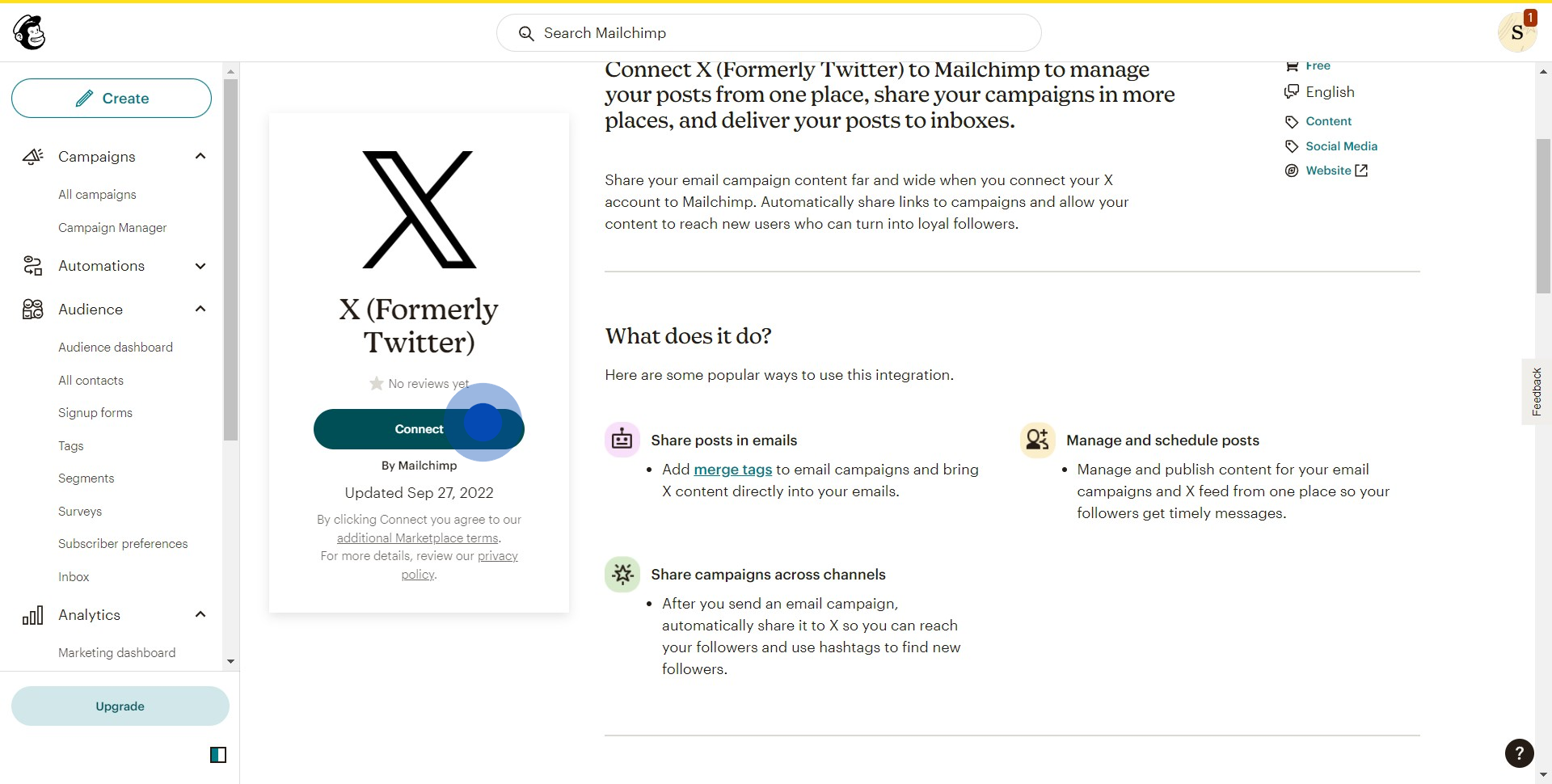 4 Click on "Connect"