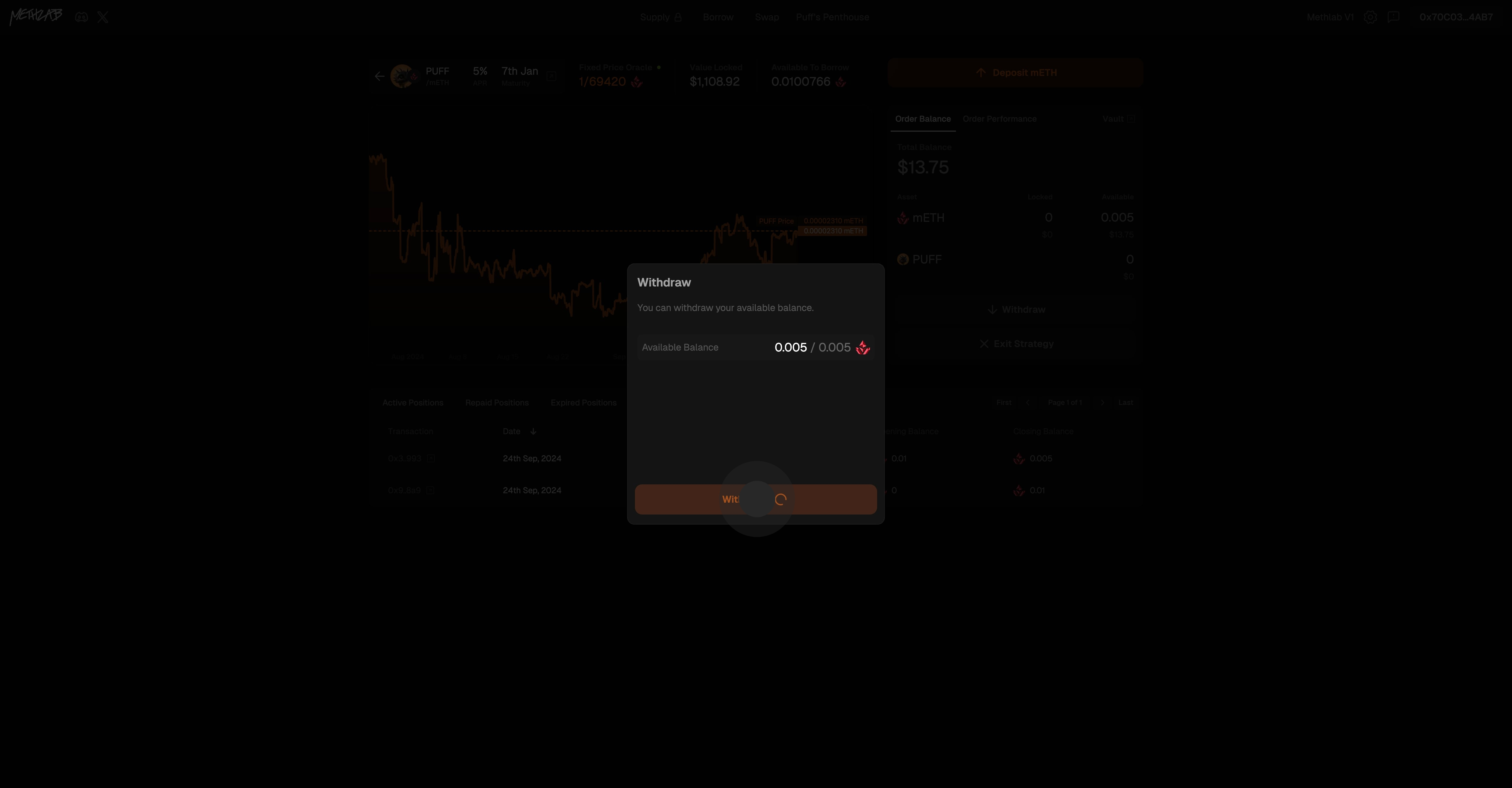 18 After, click on "Withdraw".