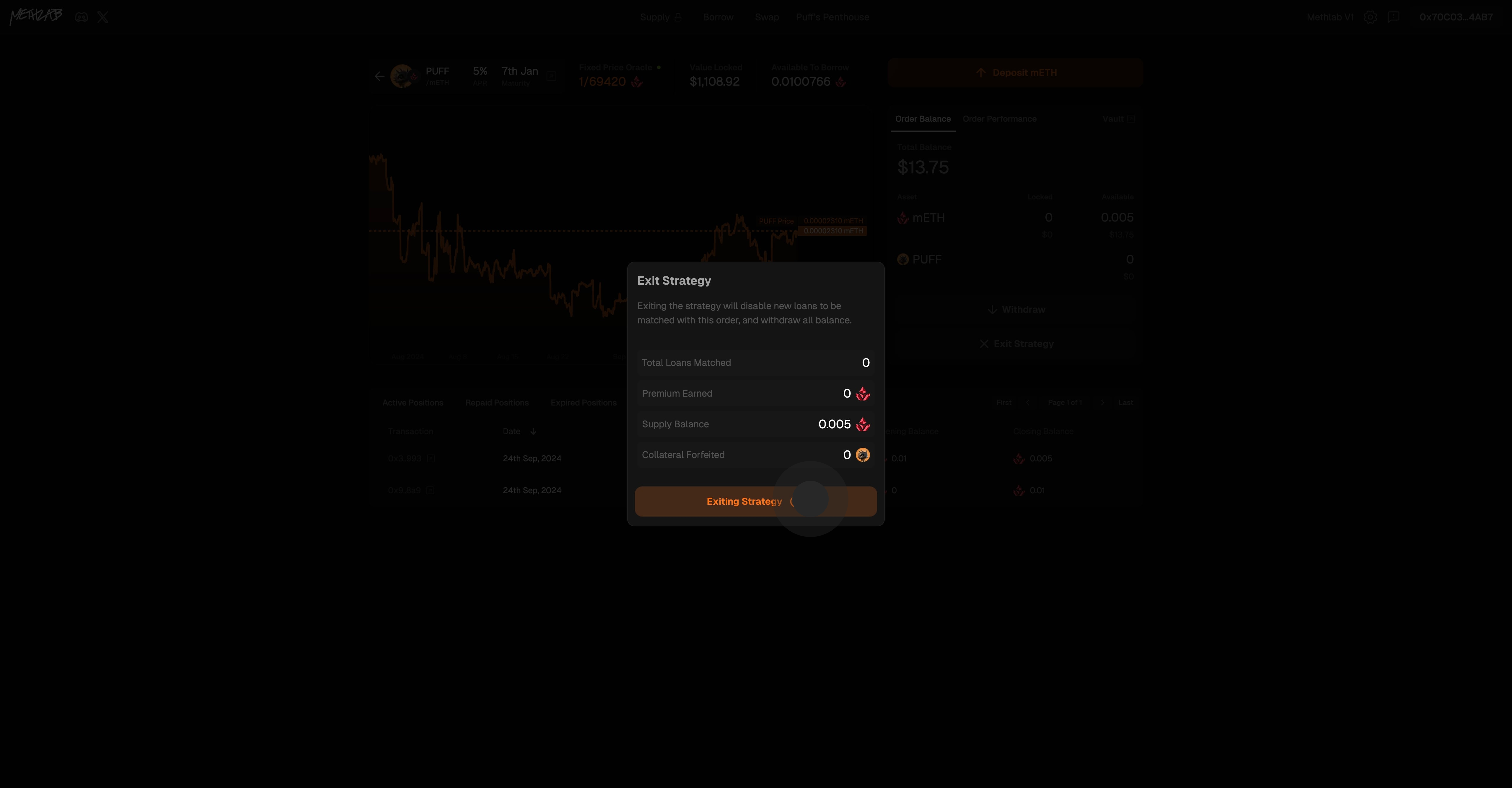 17 Click on "Exiting Strategy".
