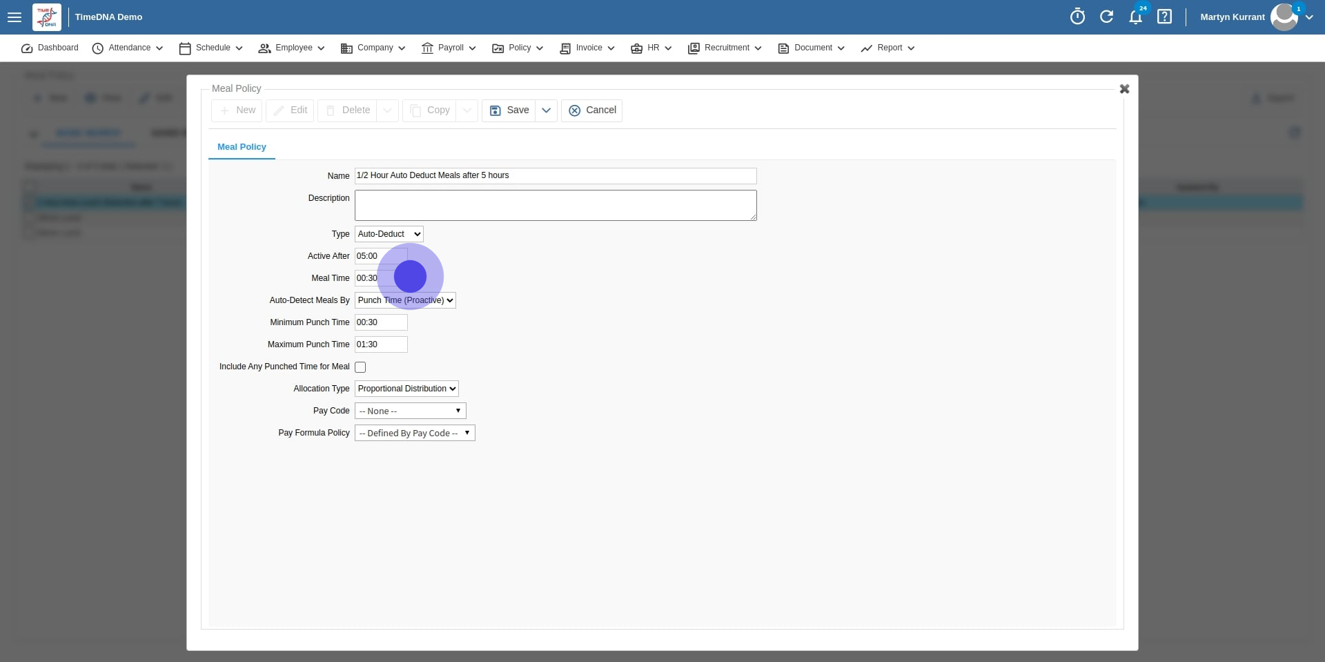 7 Following that, click on "Auto-Detect Meals By".